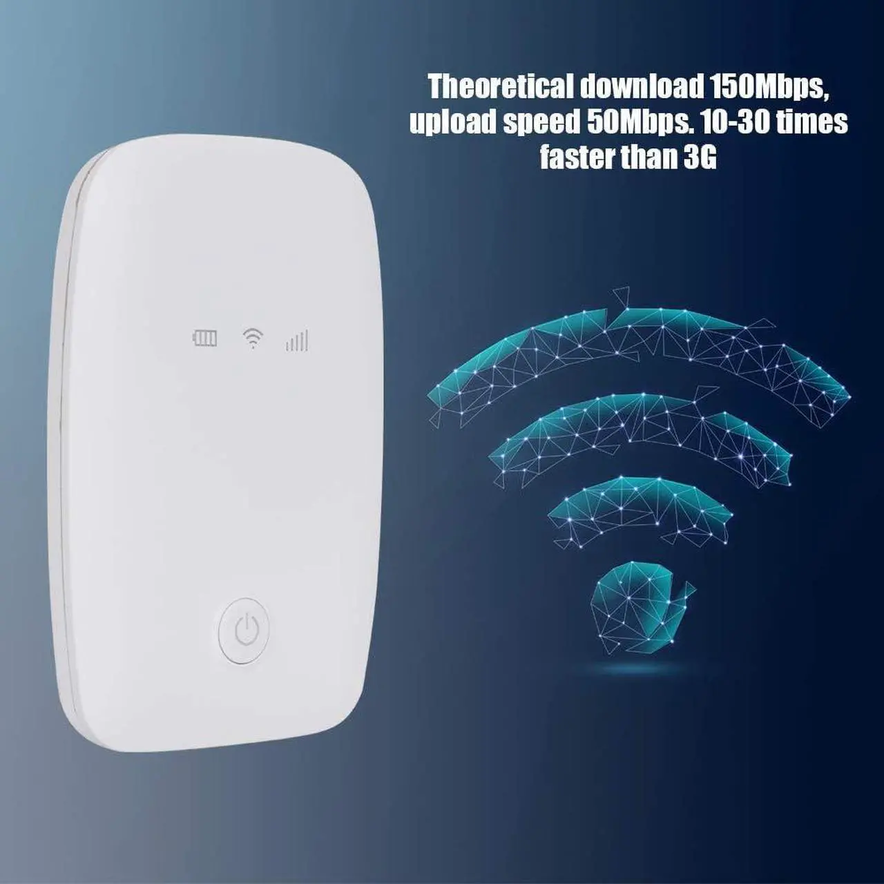 Alt view image 6 of 7 - 4G LTE WiFi Box Portable Wireless WiFi Router 150Mbps Wireless Travel Router 10 WiFi Users + 1 USB User for Tablets, Notebooks, Mobile Phones, etc. (White)