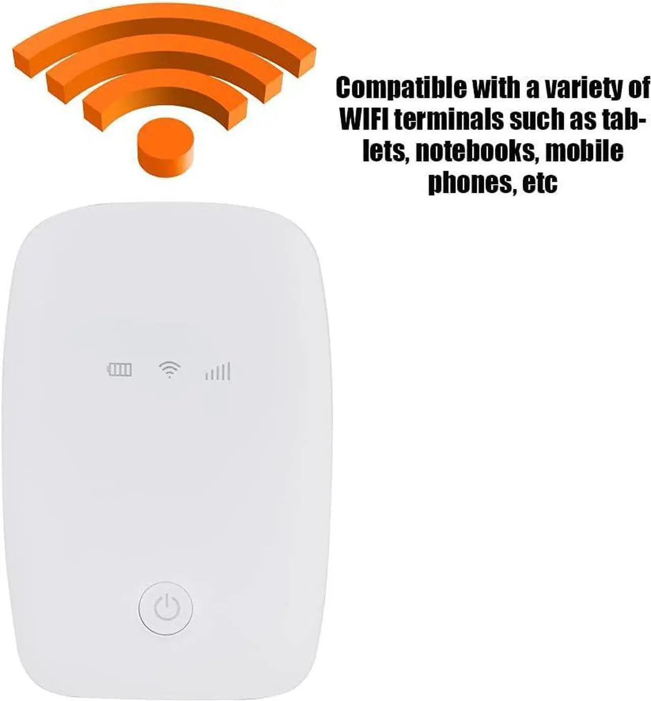 Alt view image 7 of 7 - 4G LTE WiFi Box Portable Wireless WiFi Router 150Mbps Wireless Travel Router 10 WiFi Users + 1 USB User for Tablets, Notebooks, Mobile Phones, etc. (White)