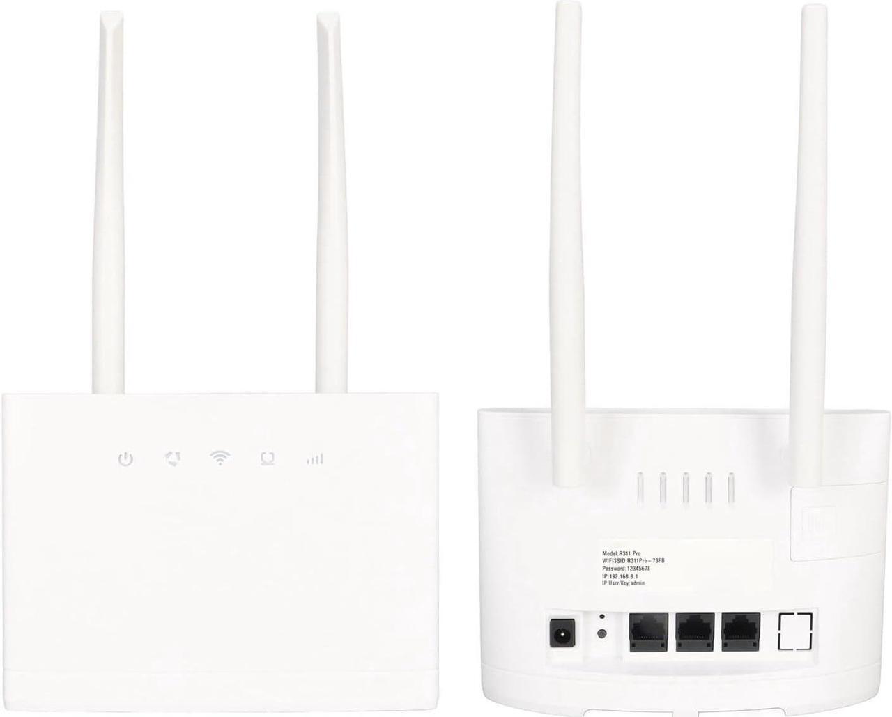 Alt view image 6 of 7 - 4G LTE CPE Router with Sim Card Slot, 4G LTE Modem with 2 5dBi Antennas, Unlocked 4G Wireless Router, Support 32 Users (for Europe Asia) (US Plug 100240V)
