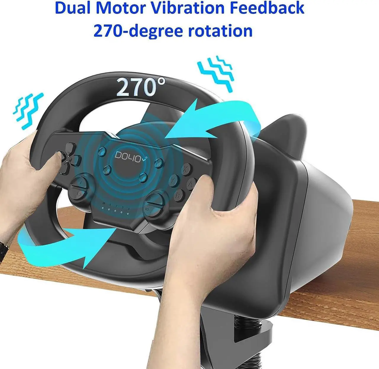 Alt view image 3 of 7 - NBCP Gaming Racing Wheel, PC Wireless Steering Wheel Race games wheels for Nintendo Switch, PC, PS4, PS3, Ios& Android mobile phones, Tablets