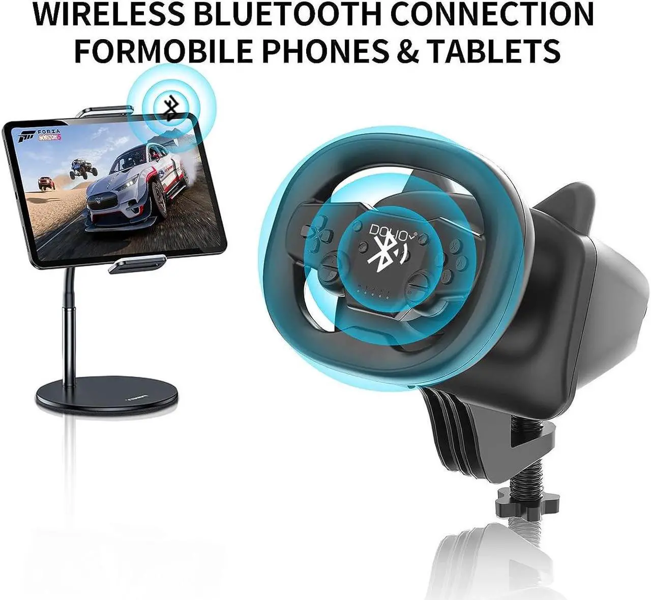 Alt view image 6 of 7 - NBCP Gaming Racing Wheel, PC Wireless Steering Wheel Race games wheels for Nintendo Switch, PC, PS4, PS3, Ios& Android mobile phones, Tablets