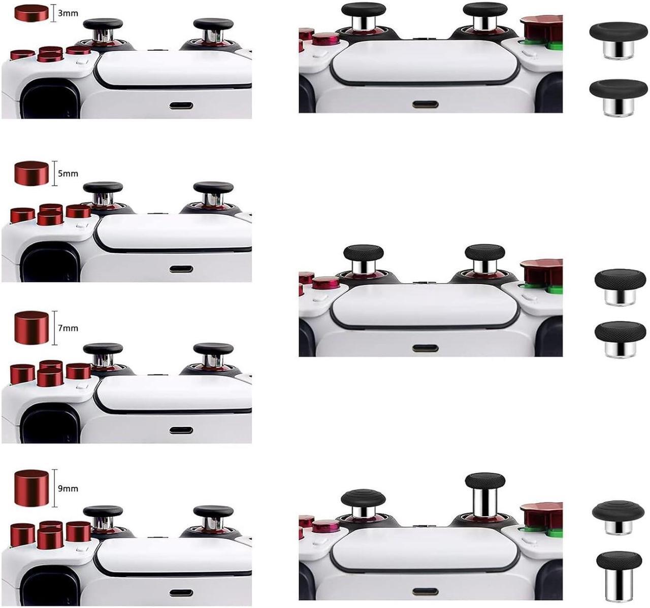 Alt view image 5 of 7 - Magnetic Metal Buttons Accessories for PS4 PS5 Controller, Adjustable Height Thumbticks Replacement Parts for PS4 Slim Pro & PS5 Controllers,Includes Joysticks,Actinon Buttons & Dpad(Red)