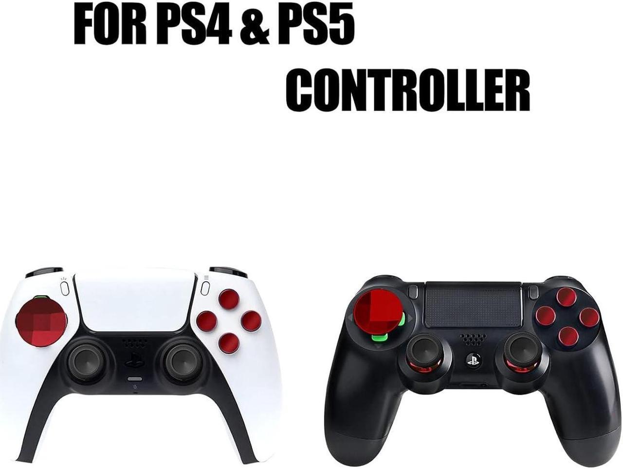 Alt view image 6 of 7 - Magnetic Metal Buttons Accessories for PS4 PS5 Controller, Adjustable Height Thumbticks Replacement Parts for PS4 Slim Pro & PS5 Controllers,Includes Joysticks,Actinon Buttons & Dpad(Red)