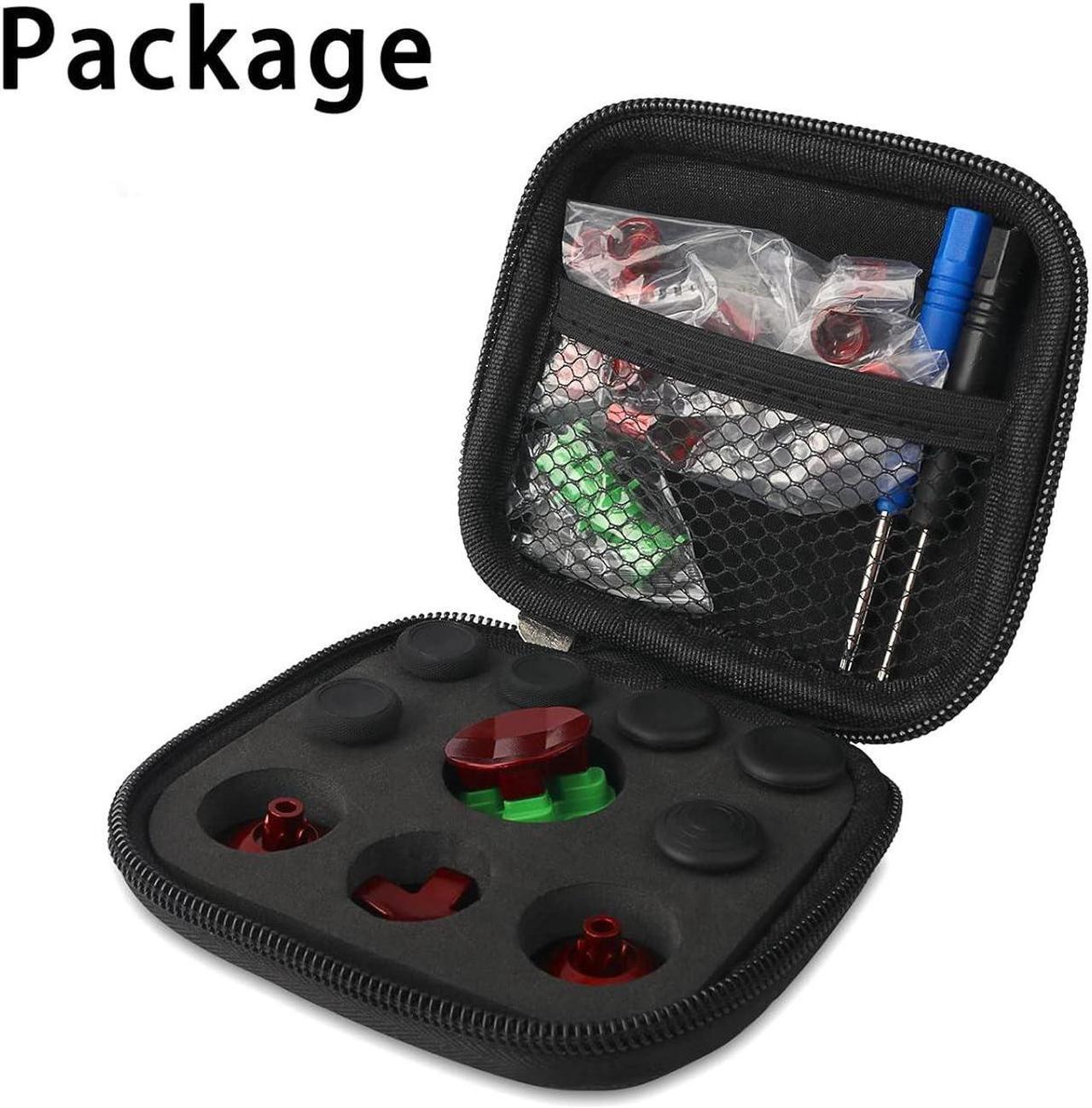 Alt view image 7 of 7 - Magnetic Metal Buttons Accessories for PS4 PS5 Controller, Adjustable Height Thumbticks Replacement Parts for PS4 Slim Pro & PS5 Controllers,Includes Joysticks,Actinon Buttons & Dpad(Red)
