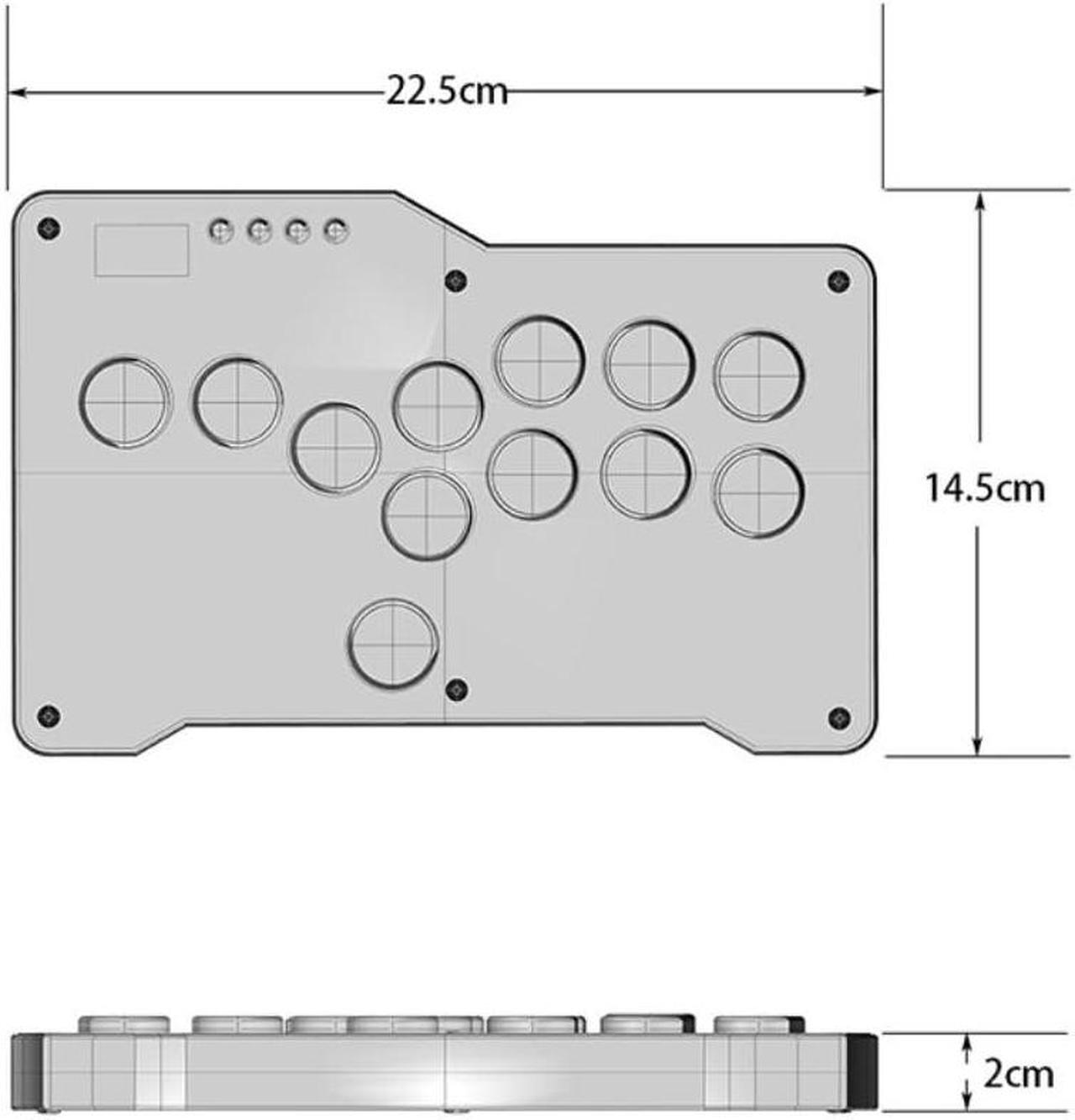 Alt view image 2 of 5 - SZJLMKJ Rtu Mini Hitbox with Cherry MX Speed Silver Switches Support PC Xinput DInput Turbo Function - Clear