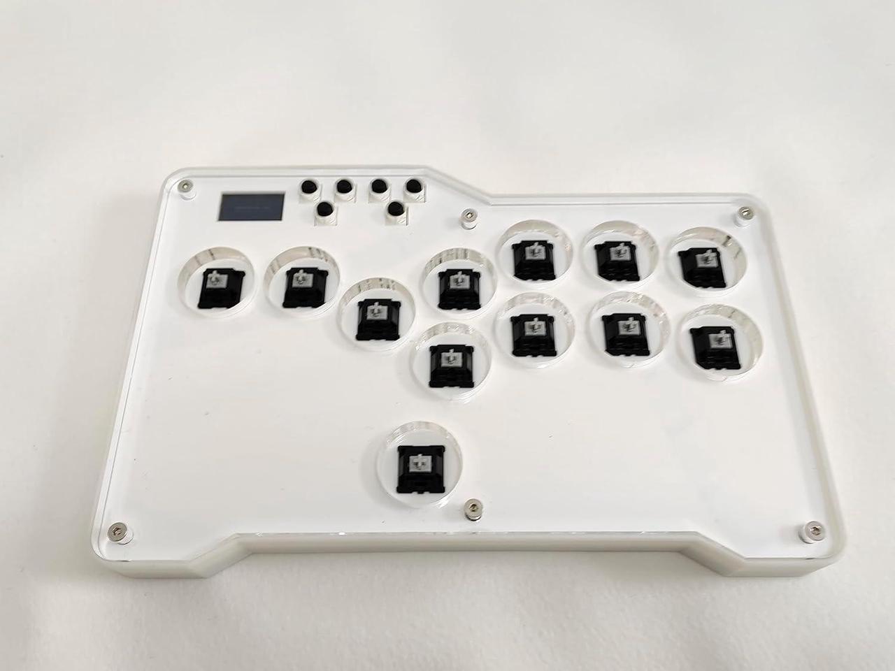 Alt view image 5 of 5 - SZJLMKJ Rtu Mini Hitbox with Cherry MX Speed Silver Switches Support PC Xinput DInput Turbo Function - Clear