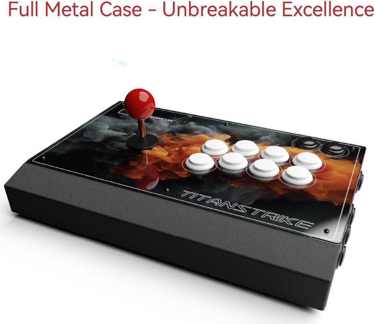 Alt view image 4 of 7 - Sonicon TitanStrike Arcade Fight Stick 1ms Low Latency USB Fighting Controller with Durable Mechanical Sanwa Buttons, Metal Case, Mini-LED Screen, Turbo for Fighting Games on PS4/PS3/PC/N-Switch