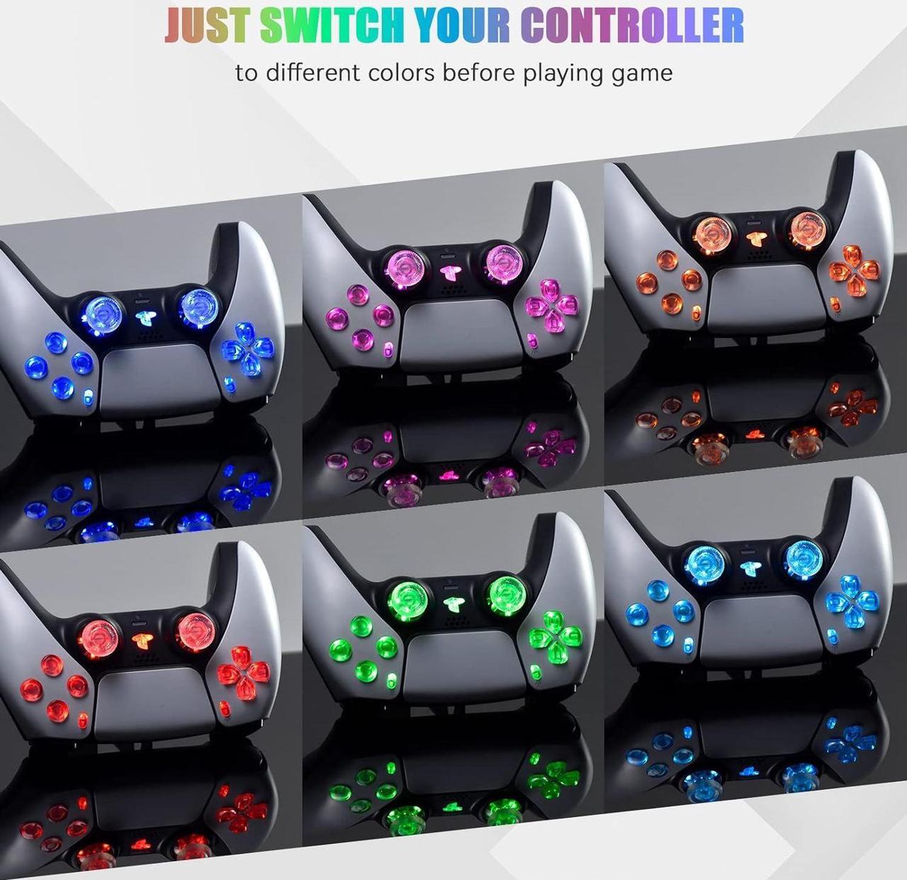 Alt view image 4 of 7 - PS5 Controller Back Button Attachment and Multi-Colors luminated LED Light Kit
