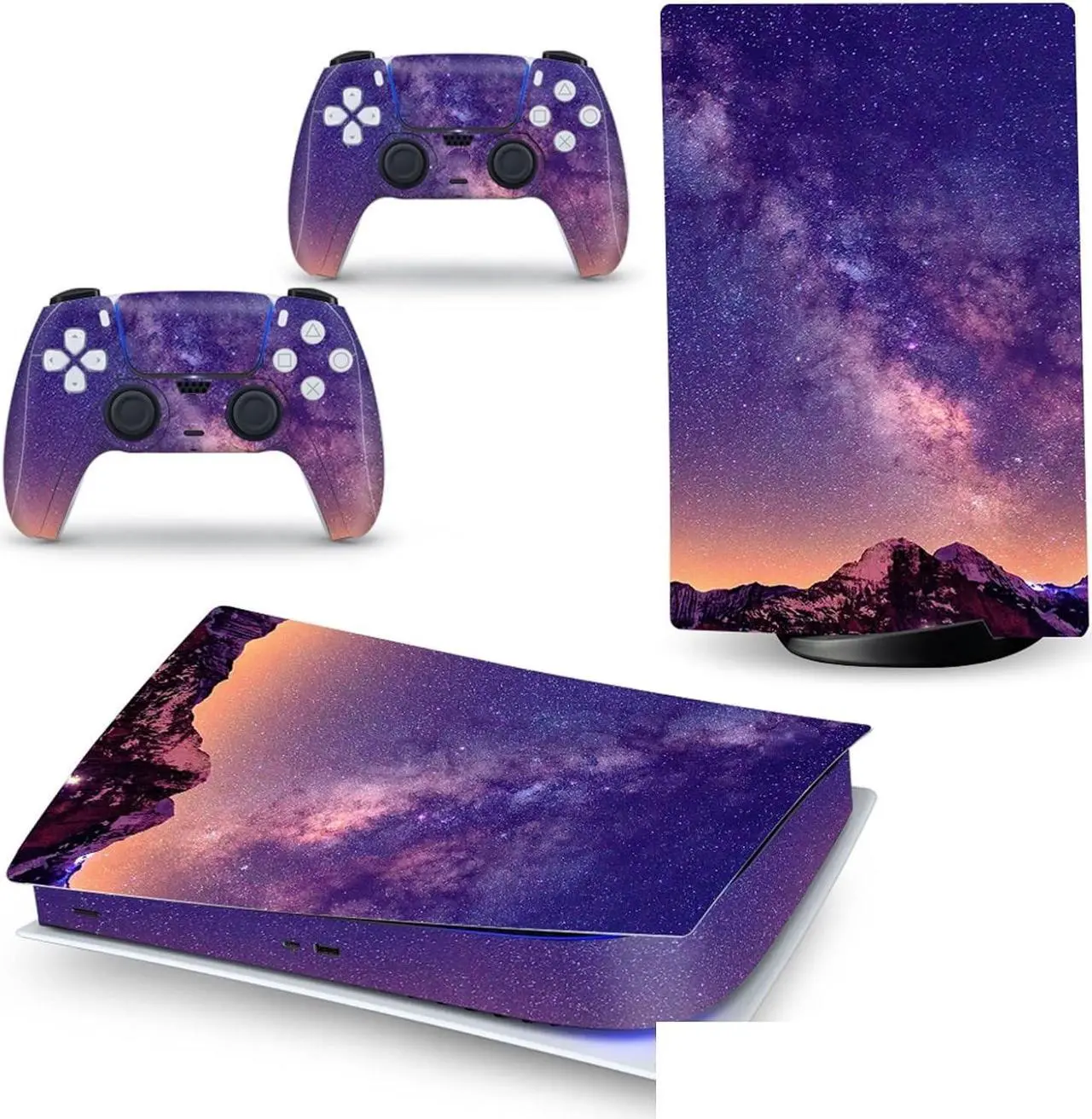Main image of BUCEN Decal Skin for PS 5 Disk Edition Console and 2 Controllers Vinyl Cover Skins Wraps for PS5 Disc Version 19243 Anti Scratch