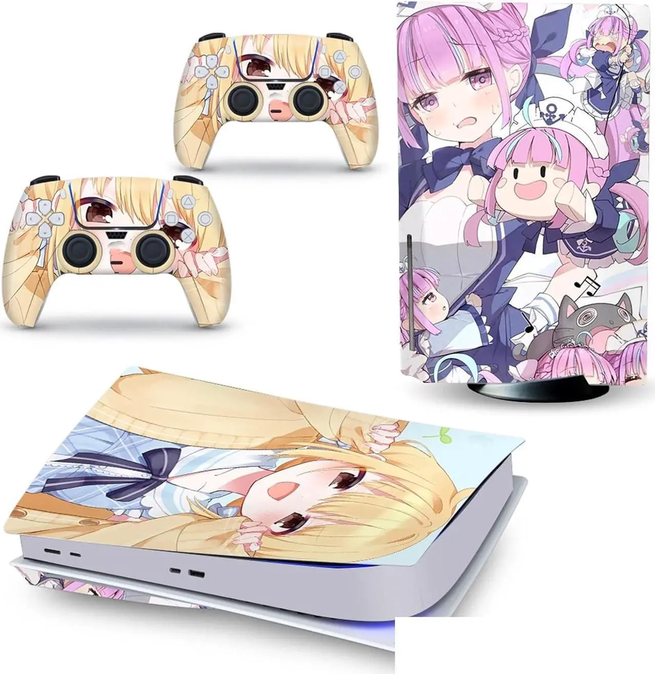 Main image of BUCEN Decal Skin for PS 5 Disk Edition Console and 2 Controllers Vinyl Cover Skins Wraps for PS5 Disc Version 07164 Anti Scratch