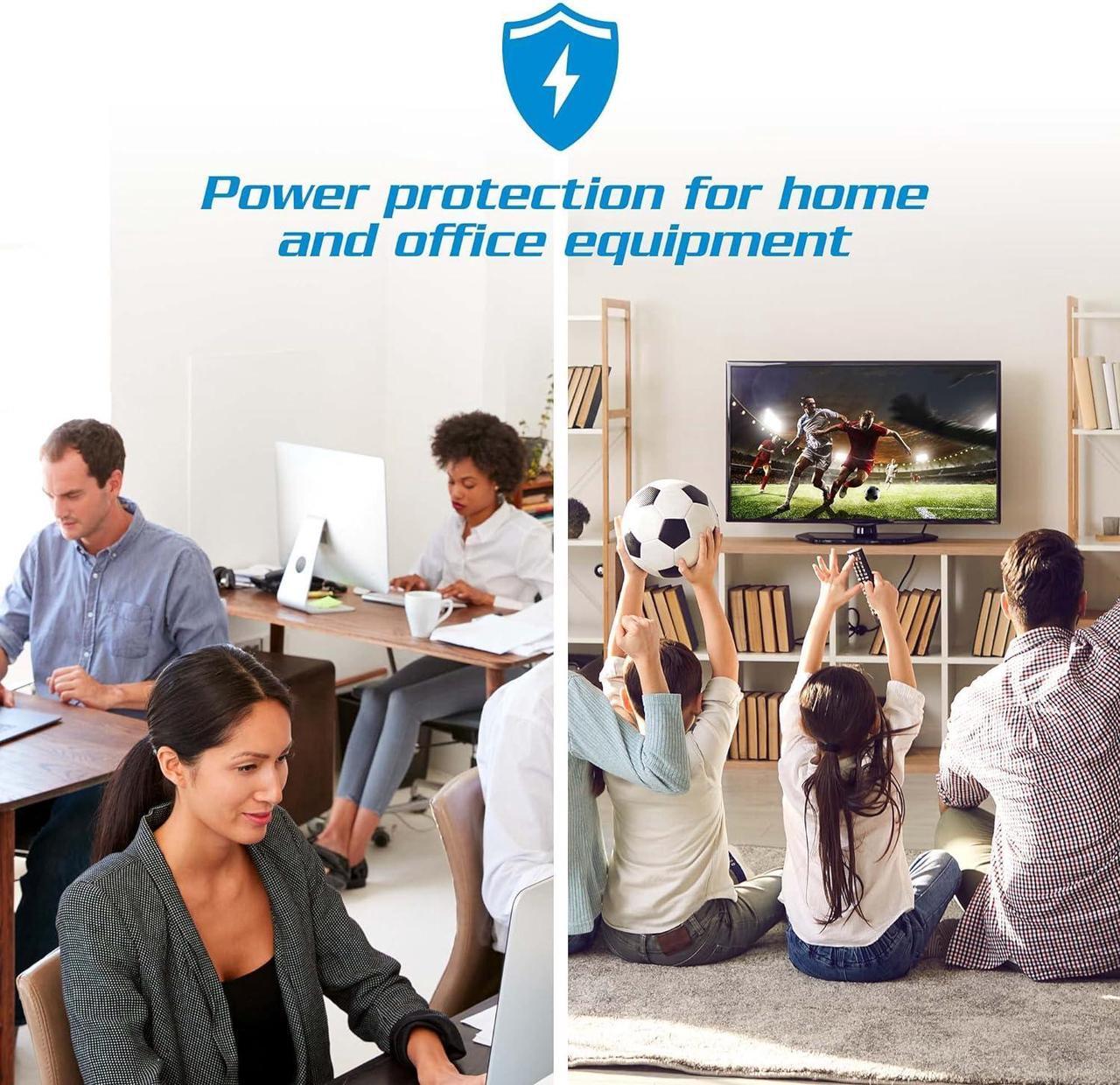 Alt view image 3 of 6 - Forza UPS Battery Backup & Surge Protector 6 Outlet Battery Backup for Computer Desktop or TV 1000VA (500W) Uninterruptible Power Supply