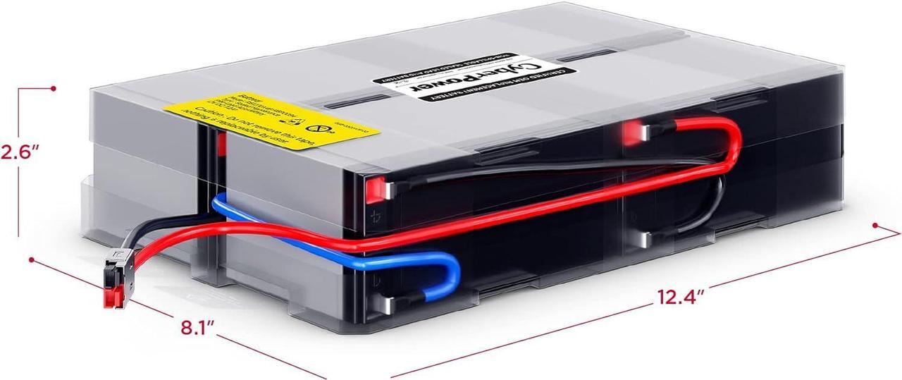 Alt view image 4 of 4 - CyberPower RB1270X4F UPS Replacement Battery Cartridge, Maintenance-Free, User Installable, 12V/7Ah