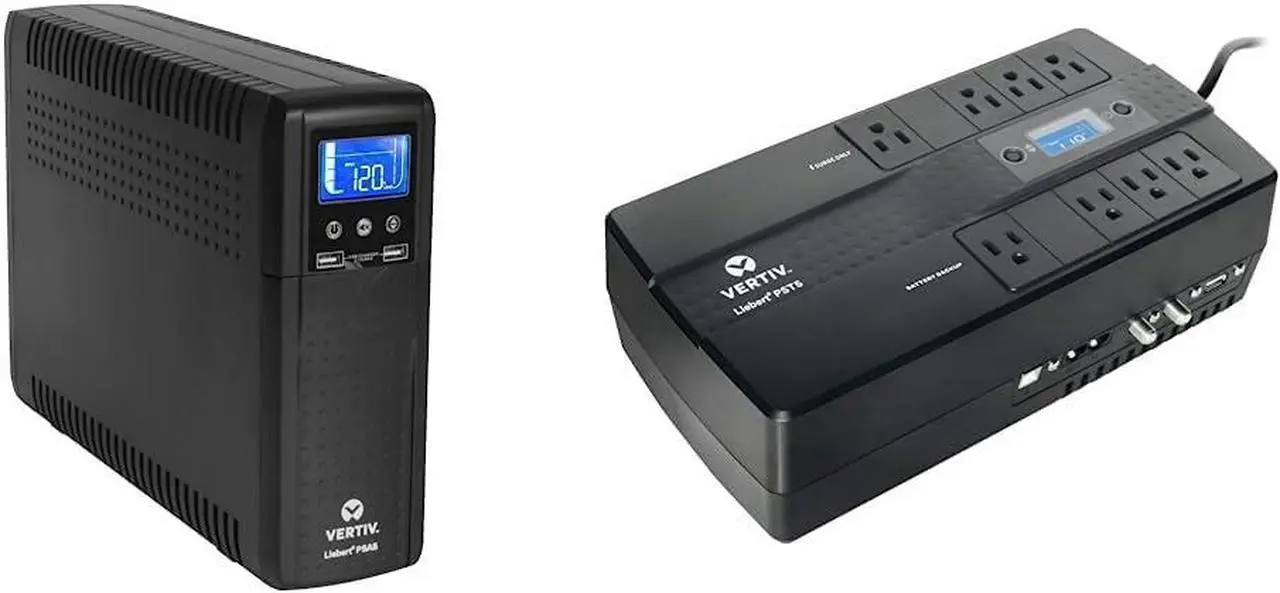 Main image of Vertiv Liebert PSA5 700VA 420W line-Interactive UPS & Vertiv Liebert PST5 660VA 400W UPS with Battery Backup & Surge Protection, Eight outlets and a Three-Year, Full Unit Warranty, Black