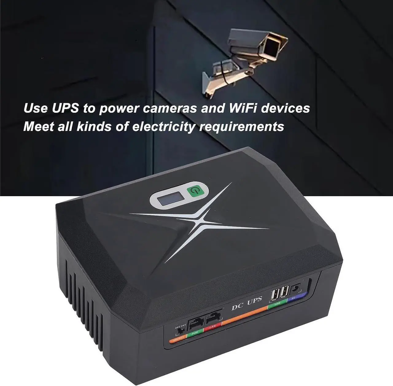 Alt view image 3 of 7 - Battery Backup UPS, Uninterruptible Power Supply 100240V Compact Size for Security Monitoring Device (US Plug)