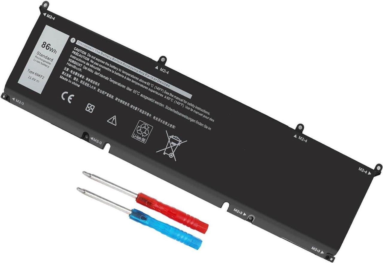 Main image of DMKAOLLK 86Wh 69KF2 8FCTC Battery for Dell XPS 15 9500 9510 9520 9530 Precision 5550 5560 5570 Alienware M15 R3 R4 R5 R6 R7 M17 R3 R4, G7 15 7500,G15 5510 5520 P87F P91F P100F P45E 11.4V