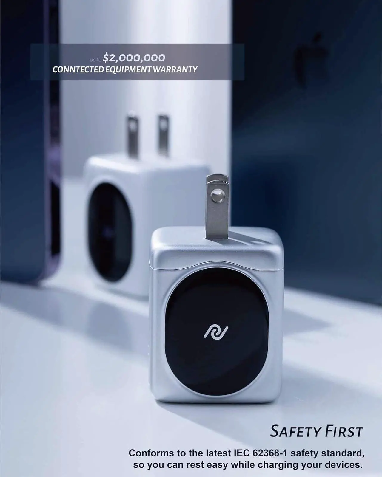 Alt view image 2 of 7 - USB C Charger 65W, (GaN Charger 65W),Fast Compact Charger for MacBook Pro/Air, iPad Pro, Google Pixelbook, ThinkPad E490, iPhone 15/14/13 Microsoft Surface Book 2 and More Silver