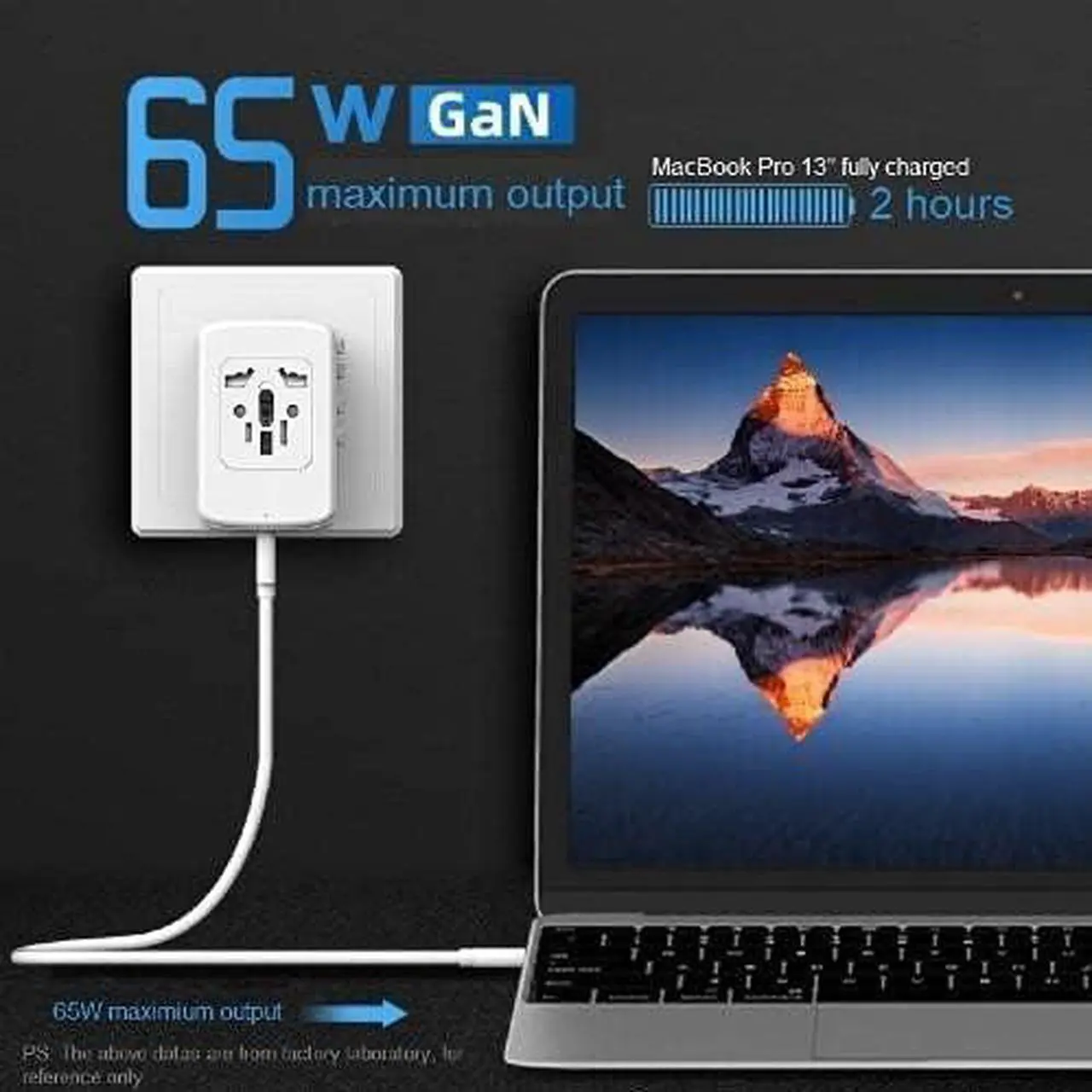 Alt view image 6 of 6 - BoxWave Charger Compatible with TIMMKOO Q5 MP3 Player with Bluetooth and WiFi - International PD Wall Charger (65W), 3 USB International Charge Adapter and Converter - Winter White