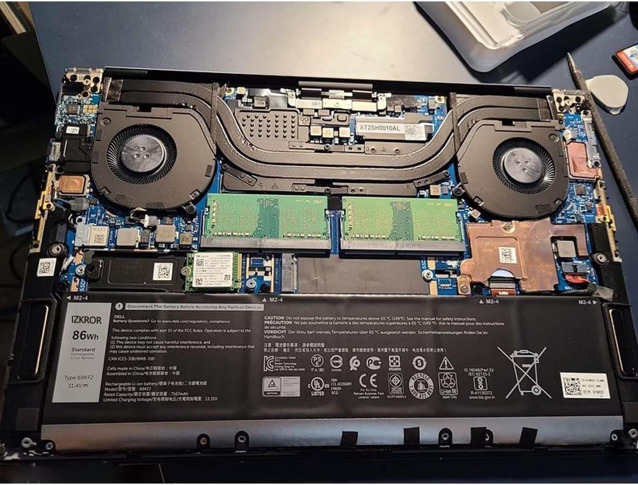 Alt view image 6 of 7 - IZKROR 69KF2 86Wh Battery Replacement for Dell Alienware M15 R3 M15 R4 M15 R5 M15 R6 M15 R7 M17 R3 M17 R4 Precision 5550 5560 XPS 15 9500 9510 Inspiron 7510 7610 Vostro 7510 7620 Series 8FCTC 70N2F