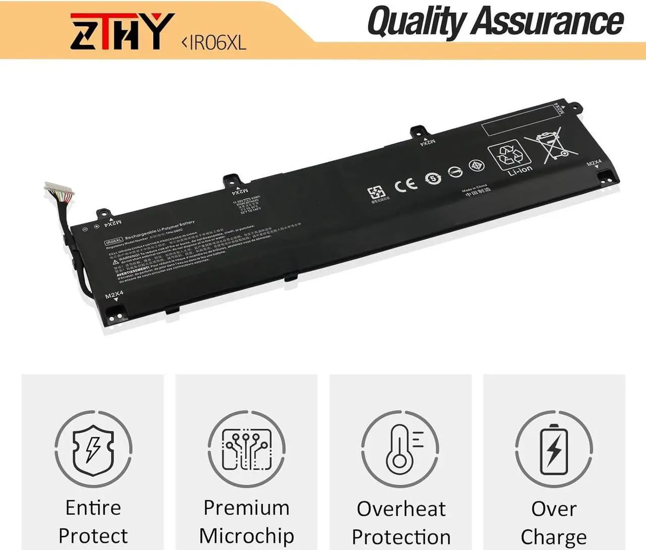 Alt view image 5 of 7 - ZTHY IR06XL Laptop Battery Replacement for HP ZBook Power G7 1J31AEA 1J3Q8EA 1J3X7EA 1J3Y1EA 1J3Y2EA 2C9P1EA 2H6Y0UT Mobile Workstation Series IR06083XL M02029-005 TPN-DB0C M01523-2C2 11.58V 83Wh