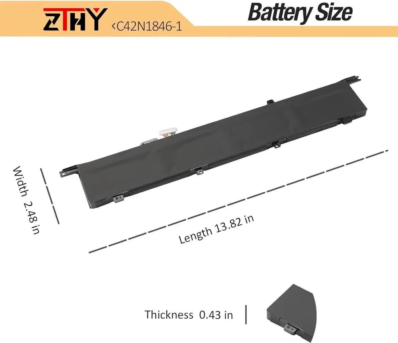 Alt view image 7 of 7 - ZTHY C42N1846 C42N1846-1 Laptop Battery Replacement for Asus ZenBook Pro Duo UX581 UX581G UX581GV UX581LV UX581GV-XB94T UX581GV-H2003T BP9901U UX581LV-BP1911U UX581LV-H2014R UX581LV-H2002R 62Wh 15.4V