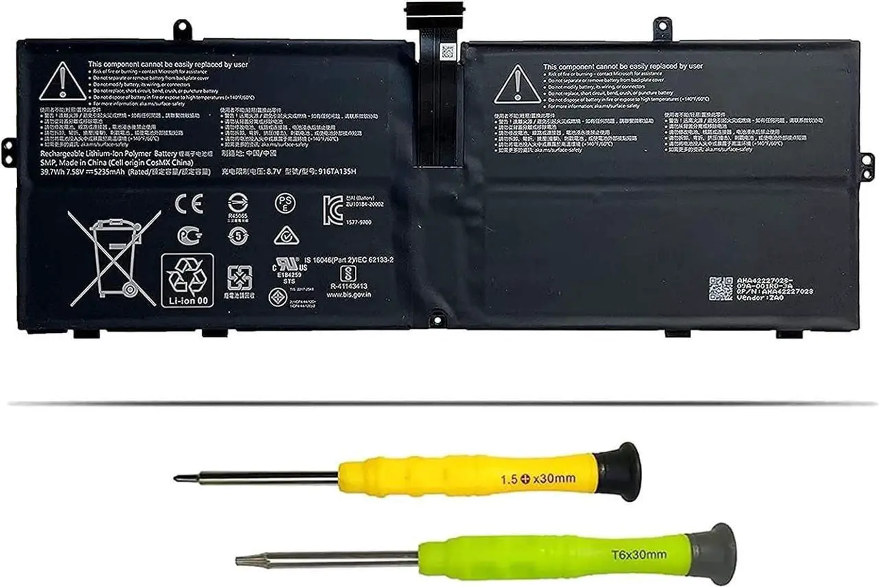 Main image of TsuLin 916TA135H DYNZ02 Laptop Battery Compatible with Microsoft Surface Laptop Go Model 1943 12.4-Inch 39.7Wh/5235mAh 7.58V