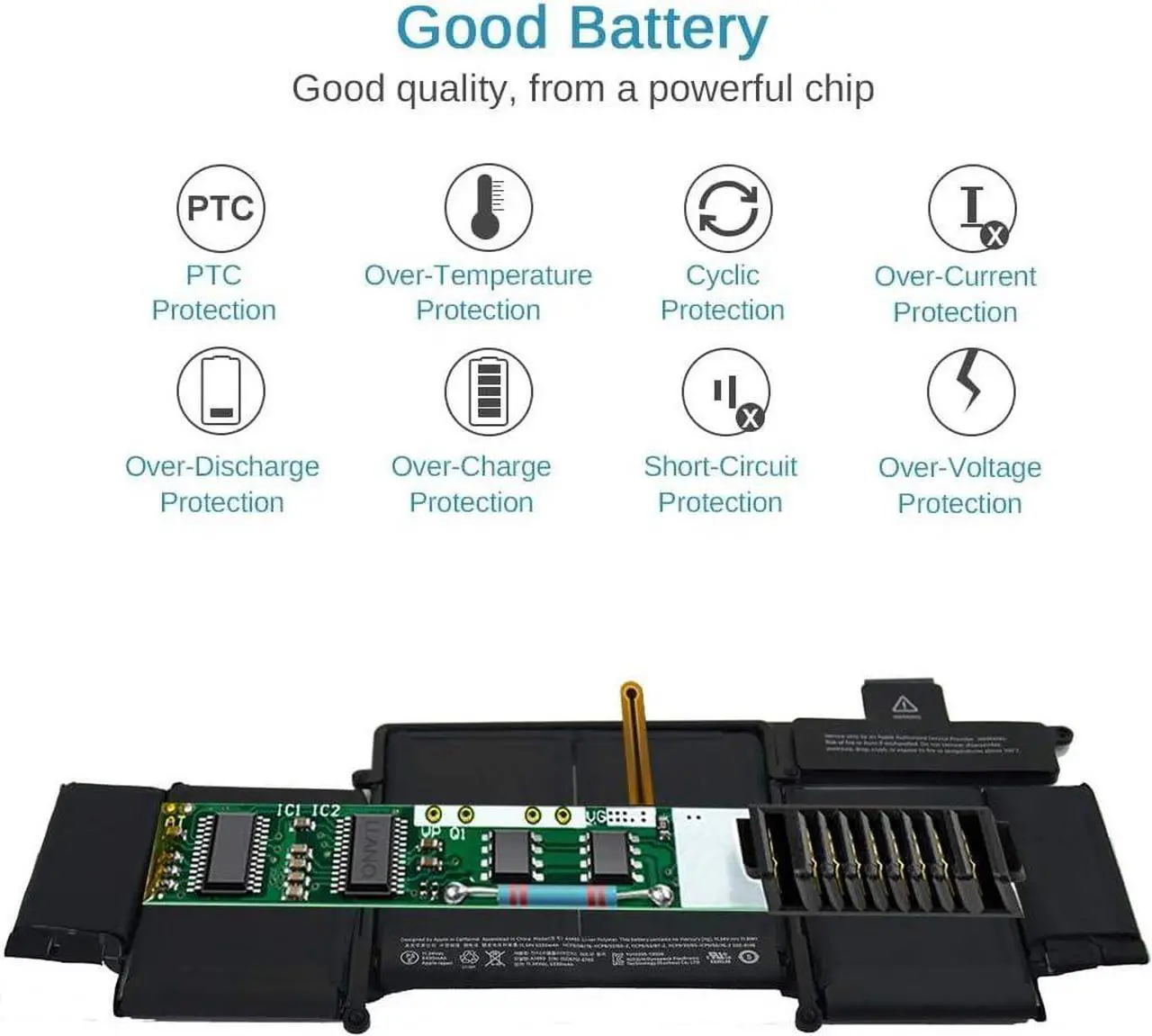 Alt view image 4 of 7 - 11.34V 71.8WH A1493 New Laptop Battery Replacement for MacBook Pro Retina 13 inch A1502 (Late 2013, Mid 2014 Version) ME864LL/A ME866LL/A 020-8148,fit to A1493 A1502