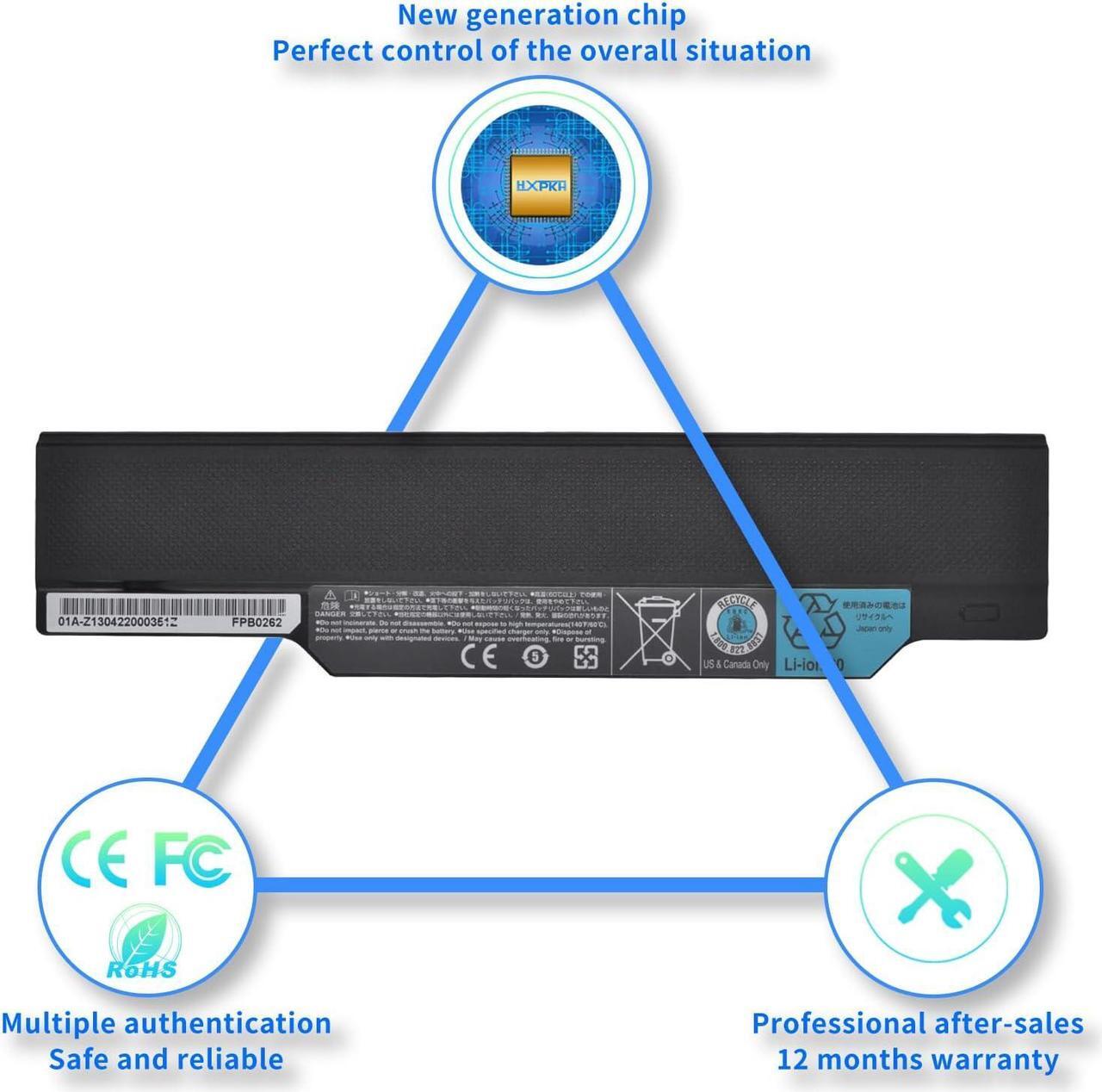 Alt view image 4 of 7 - HXPK FPCBP325 Laptop Battery for for FUJITSU Celsius H720 H730 H760 Lifebook E752 S752 P772 S781 S782 S792 SH772 SH792 SH761 SH771 FMVNBP146 FMVNBP177 FMVNBP178 FMVNBP210 FMVNBP242 FPCBP145 FPCBP146