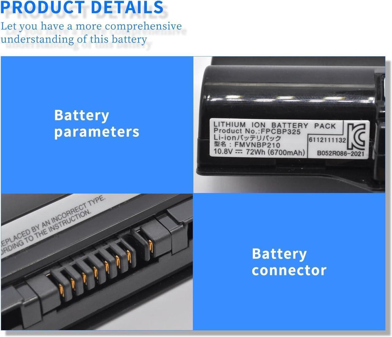 Alt view image 3 of 7 - HXPK FPCBP325 Laptop Battery for for FUJITSU Celsius H720 H730 H760 Lifebook E752 S752 P772 S781 S782 S792 SH772 SH792 SH761 SH771 FMVNBP146 FMVNBP177 FMVNBP178 FMVNBP210 FMVNBP242 FPCBP145 FPCBP146