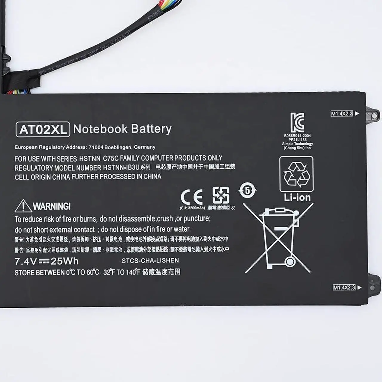 Alt view image 4 of 7 - 7xinbox 7.4V 25Wh AT02XL AT02025XL D7X24PA D3H85UT 99TA026H Laptop Battery Compatible with HP Elitepad 900 Table PC 900 G1 HSTNN-C75C HSTNN-IB3U HSTNN-DB3U HSTNN-QR03 685368-1B1 685368-2B1 685368-1C1
