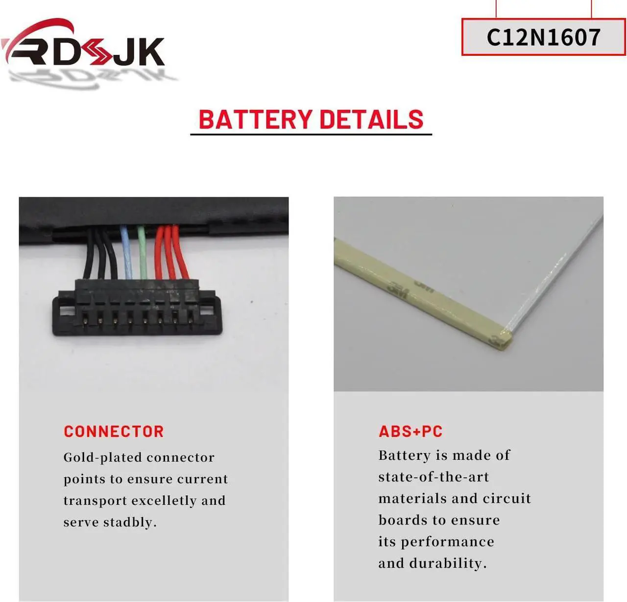 Alt view image 5 of 7 - C12N1607 Laptop Battery for Asus Transformer Mini T102H T102HA T103HA T102HA-GR T102HA-GR012T T102HA-GR014T GR016T Series T103HAF-GR021T Tablet 0B200-02230000 0B200-02230100 1ICP3/91/91-2 3.85V 32Wh