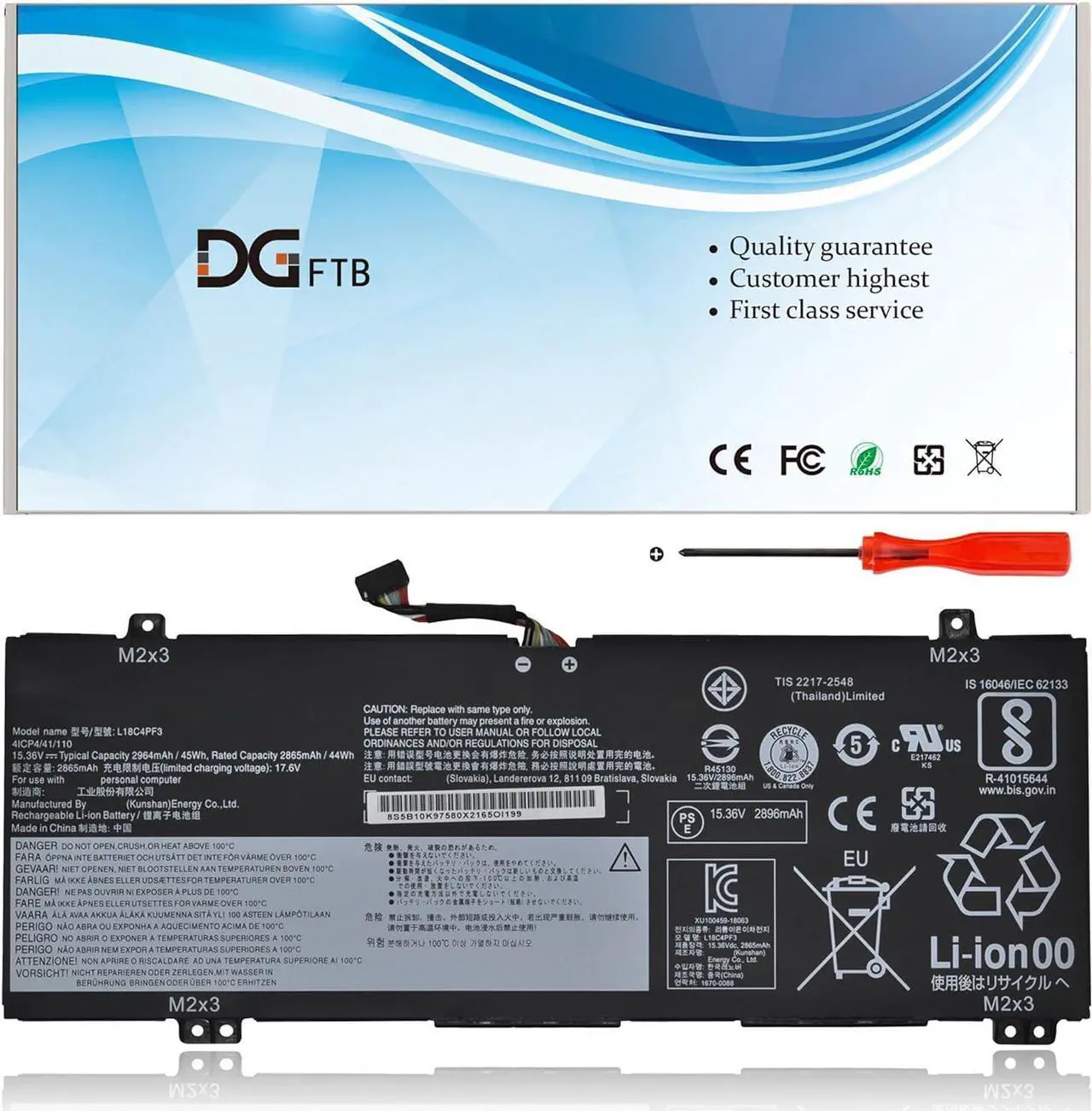 Main image of DGTEC L18M4PF4 L18M4PF3 L18C4PF3 L18C4PF4 Laptop Replacement Battery for for Lenovo IdeaPad C340-14API C340-14IWL S540-14API S540-14IML S540-14IWL Flex-14IML Flex-14IWL 15.36V / 15.44V 45Wh / 50Wh