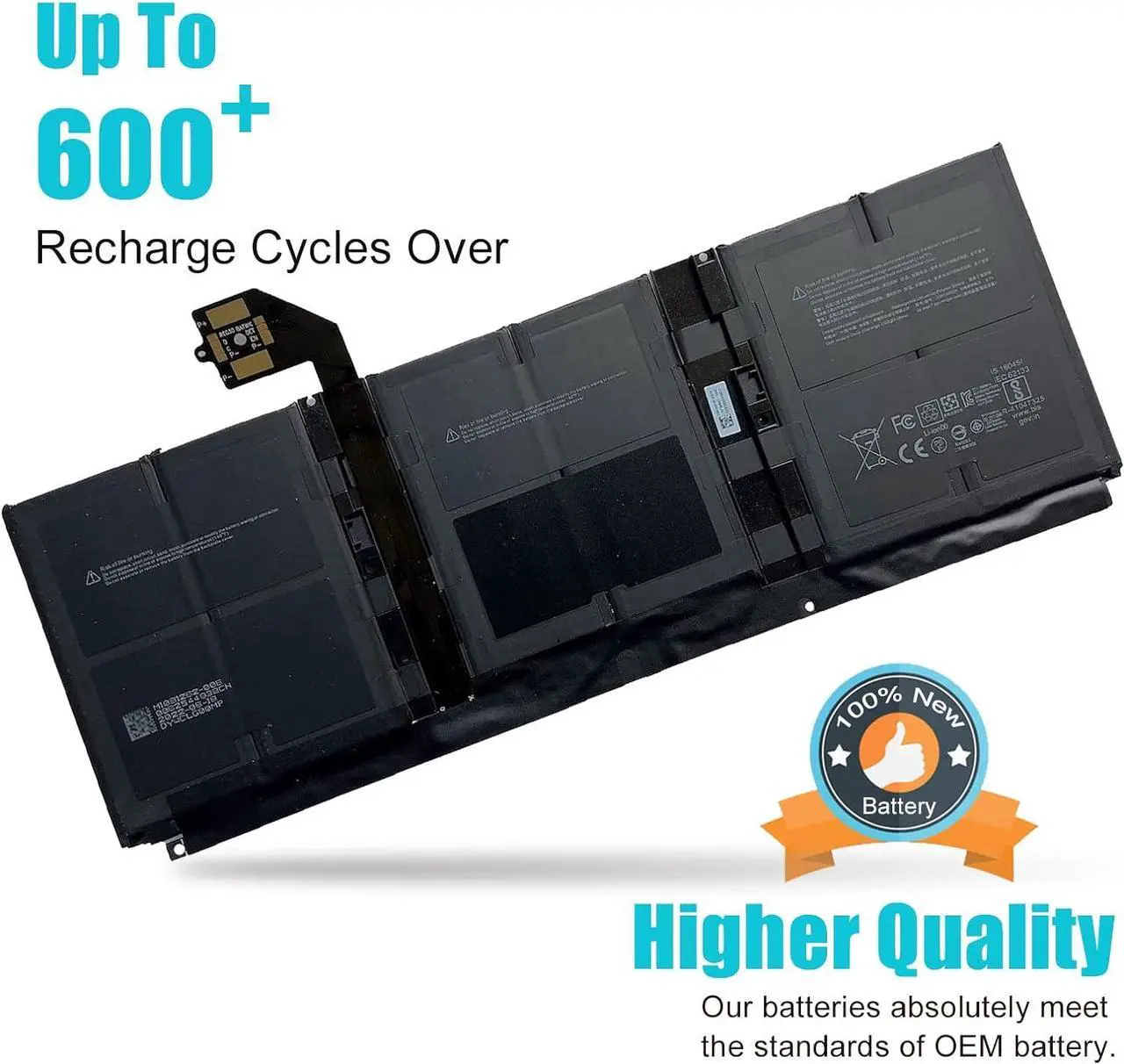 Alt view image 3 of 7 - TsuLin G3HTA052H DYNT02 Laptop Battery for Microsoft Surface Laptop 3 1867 1868 1872 13.5" G3HTA053H G3HTA057H G3HTA058H with Tools 7.58V 45.8Wh 6041mAh