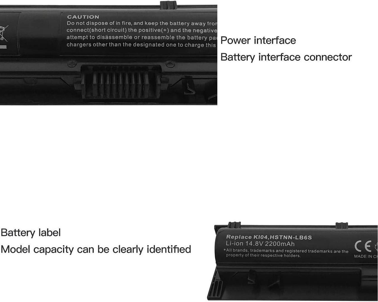 Alt view image 7 of 7 - BTMKS Battery for HP Pavilion 800049-001 K104 800010-421 KI04 KIO4 800009-421 800010-421 800049-421 800050-001 HSTNN-LB6R 17-G121WM TPN-Q160 TPN-Q158 TPN-159 TPN-Q161 TPN-Q162 HSTNN-DB6T HSTNN-LB6S