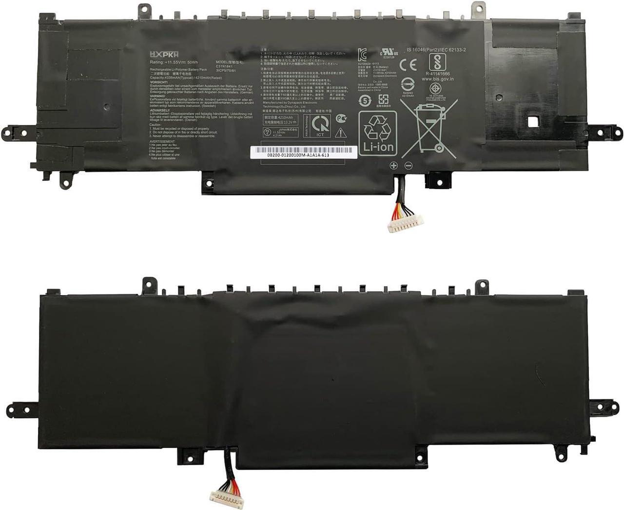 Alt view image 2 of 7 - HXPKH C31N1841 Laptop Battery for ASUS ZenBook UX333FAC UX334FA UX334FL UX433FL UX433FLC UM433DA UM433IQ UM434DA UM434IQ UX434DA UX434F UX434FA UX434FL UX434FAC UX434FAW UX434IQ Q427FL Series 50Wh