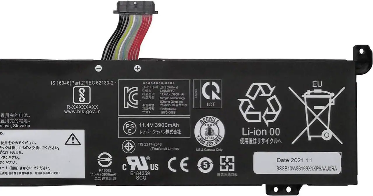 Alt view image 3 of 5 - IZKROR L19M3PF7 45Wh 4000mAh Battery Replacement for Lenovo Ideapad Gaming 3-15IMH05 3-15ARH05 Creator 5-15IMH05 Series SB10W89840 5B10W89843 L19D3PF4 SB10W89842 L19L3PF3 L19D3PF4 11.4V