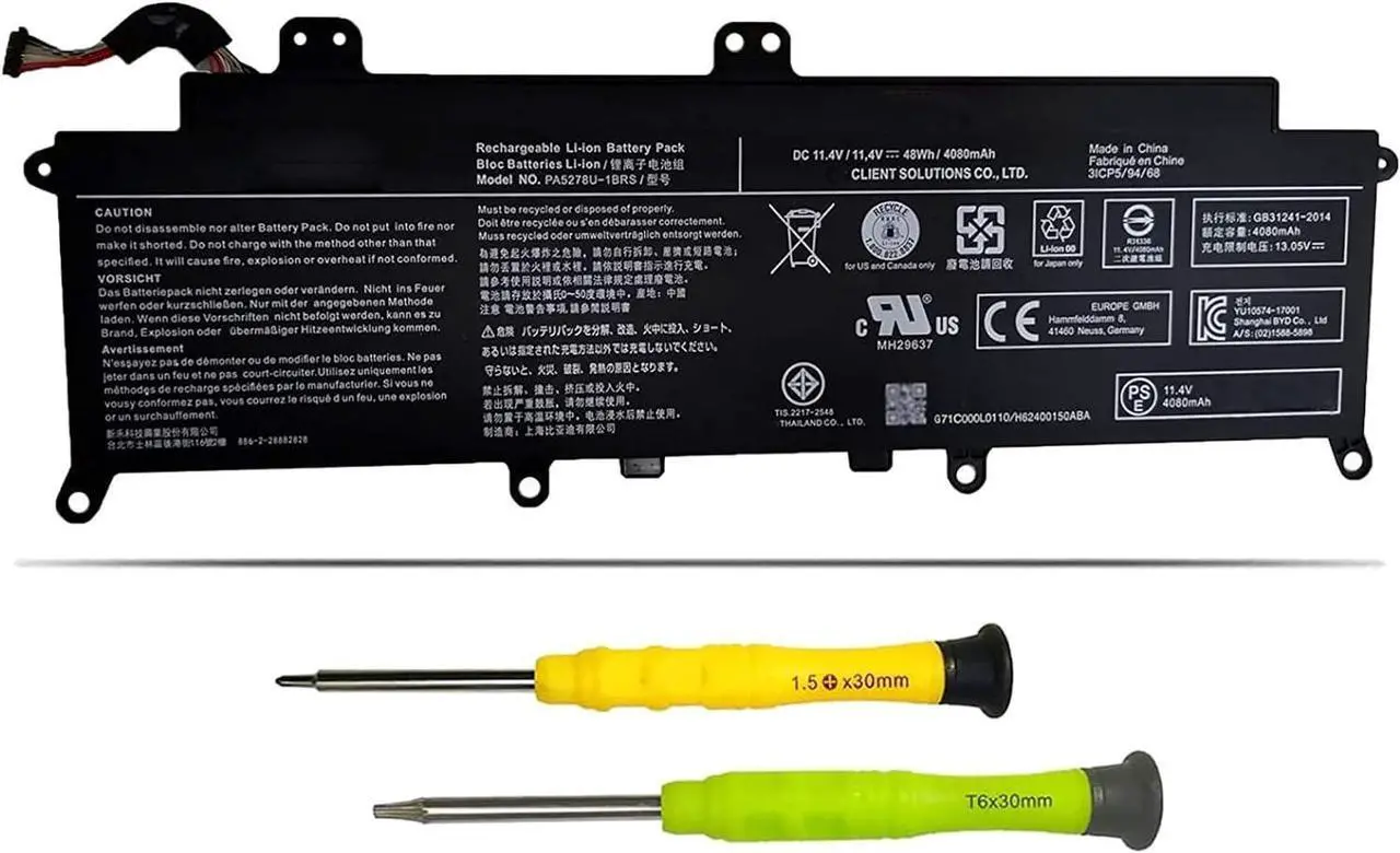 Main image of PA5278U-1BRS 48Wh Battery for Toshiba Portege X30 X30-D X30-D-10V X30-D-121 X30-E X30-E-12H X30-E-10U Tecra X40 X40-D X40-D-10E X40-E X40-E-108 Series PA5278U 11.4V 4080mAh