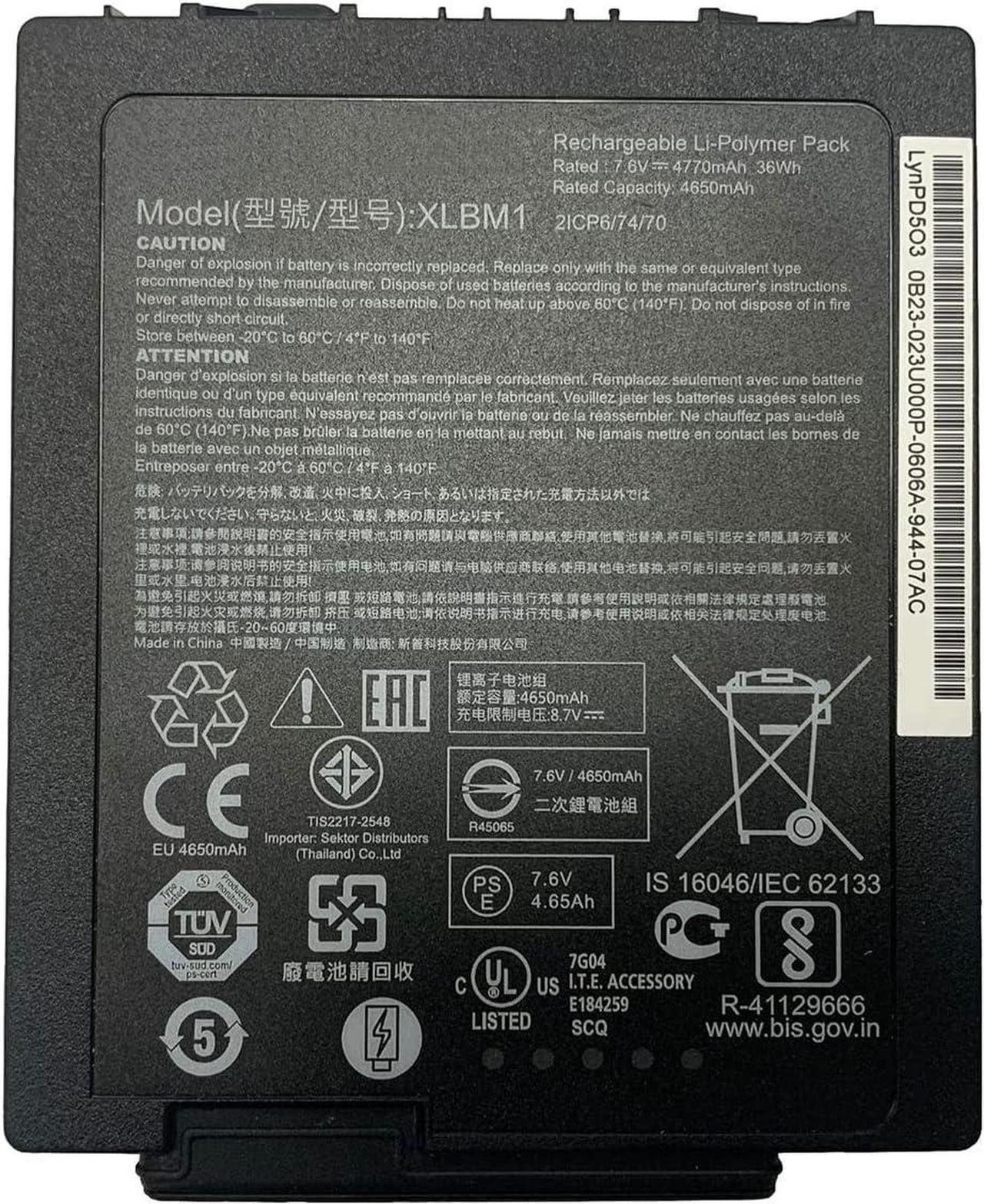 Main image of XLBM1 Battery for Zebra Xplore LynPD5O3 0B23-01H4000E 7.6V 36.25Wh 4770mAh