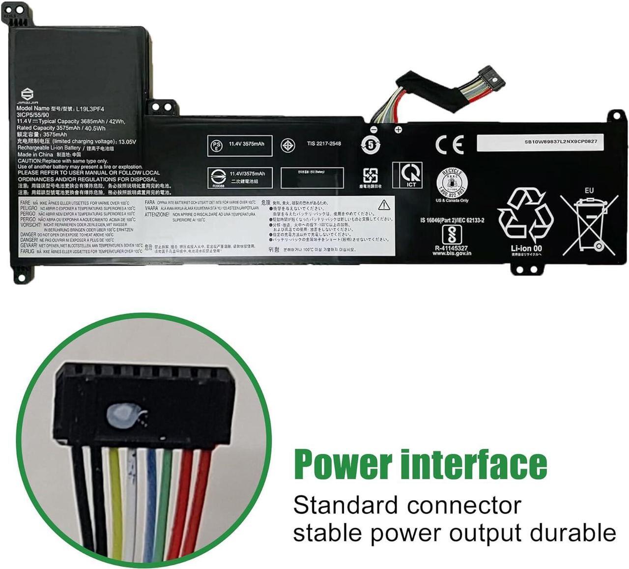 Alt view image 3 of 5 - L19L3PF4 SB10W89837 5B10W89839 Battery Replacement for Lenovo IdeaPad 3-17ADA05 3-17ARE05 3-17IIL05 Series L19D4PF2 SB10W89834 5B10W89835 L19L4PF2 SB10W89847 5B10W89846 L19C3PF6 SB10W89845 5B10W89838