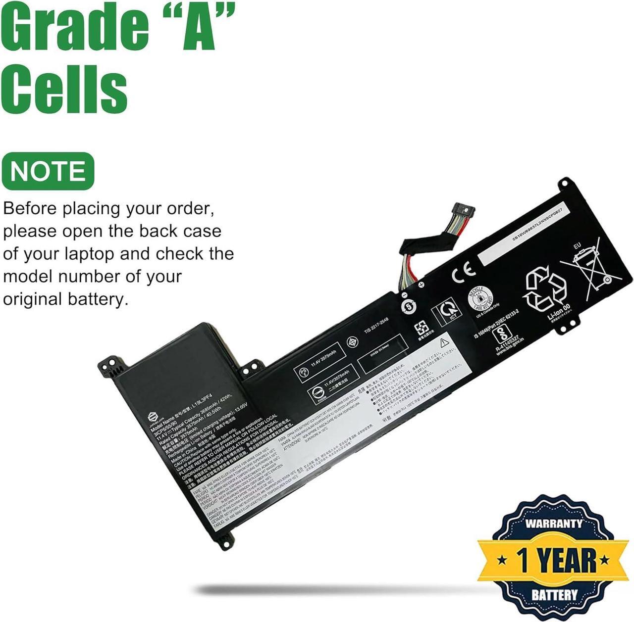 Alt view image 4 of 5 - L19L3PF4 SB10W89837 5B10W89839 Battery Replacement for Lenovo IdeaPad 3-17ADA05 3-17ARE05 3-17IIL05 Series L19D4PF2 SB10W89834 5B10W89835 L19L4PF2 SB10W89847 5B10W89846 L19C3PF6 SB10W89845 5B10W89838