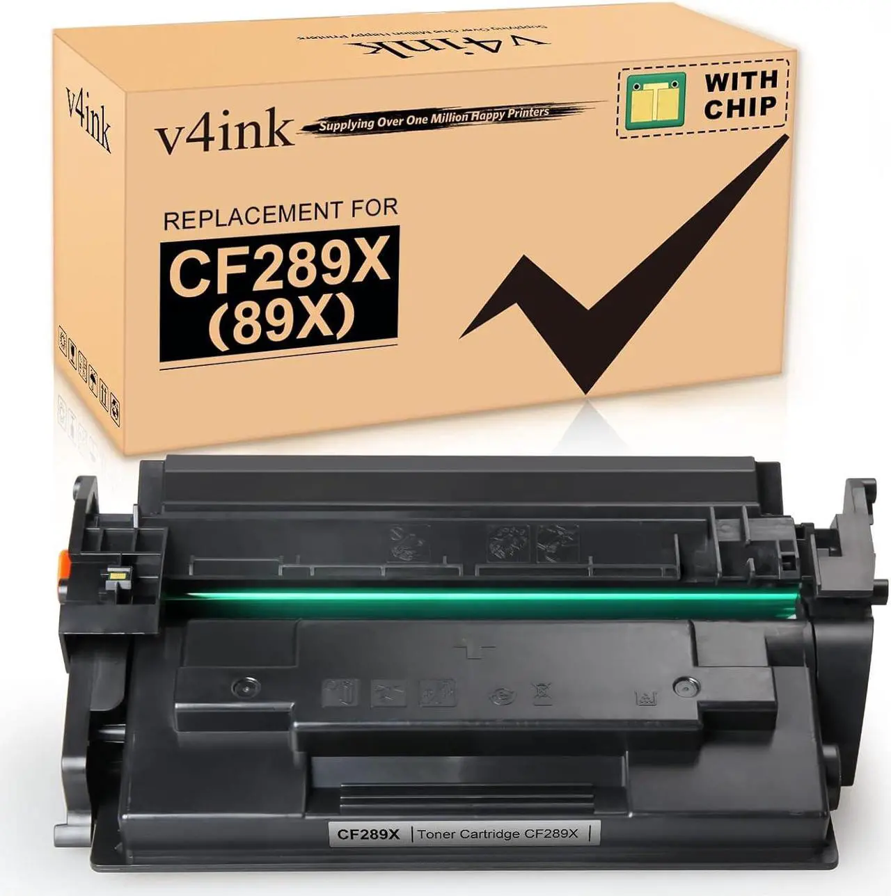 Main image of v4ink New Compatible 89X Toner Cartridge (with Chip) Replacement  89X 89A CF289X Black Toner  Enterprise M507n M507dn M507x M507dng MFP M528dn M528f M528c M528z -1 Pack
