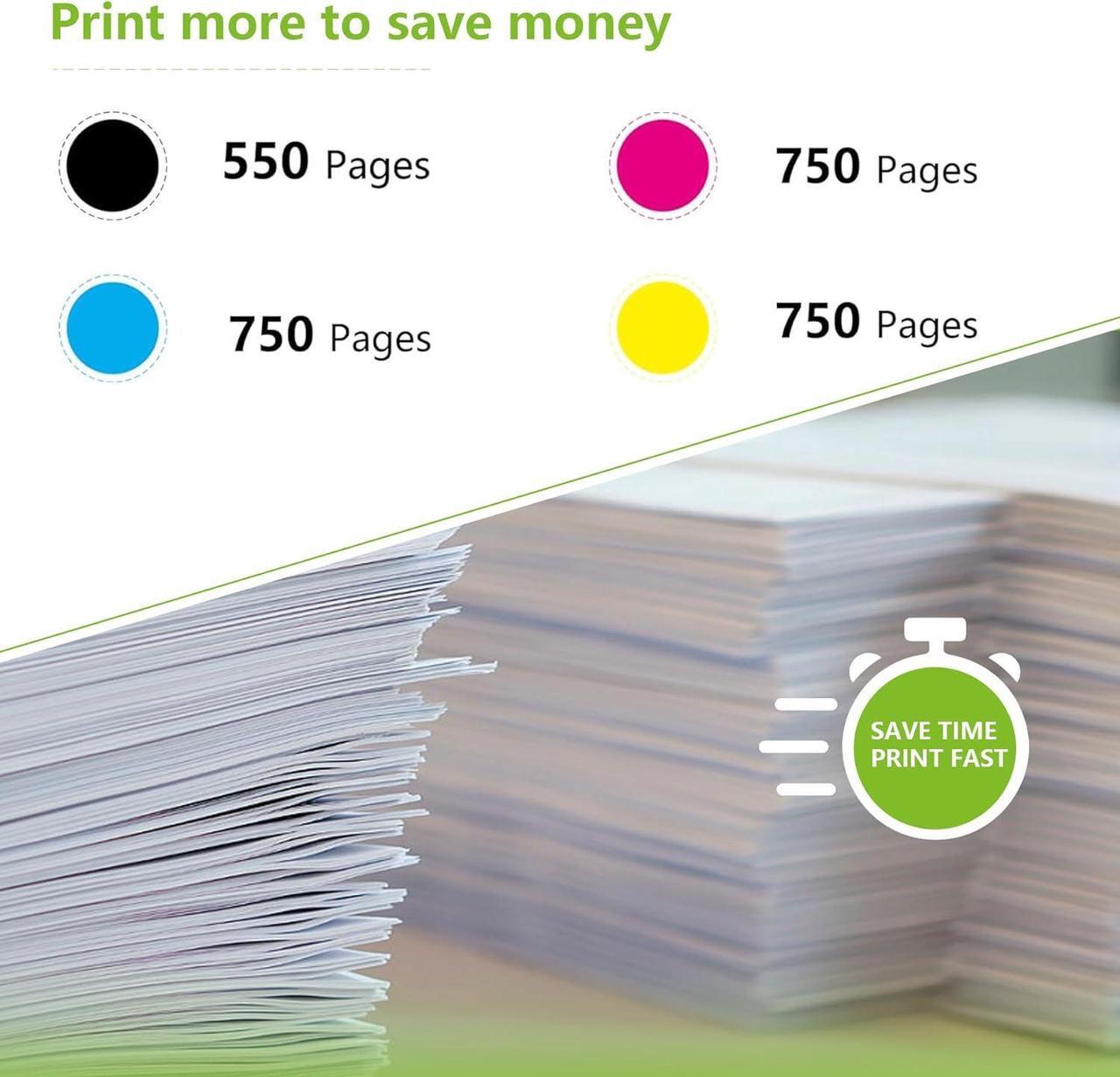 Alt view image 3 of 6 - 564XL 564 Ink Cartridges Combo Pack Replacement  564 564XL Ink Work for Photosmart 7520 6520 5520 6510 C309G DeskJet 3520 Printer (4Pack, 1Black/1Cyan/1Magenta/1Yellow)