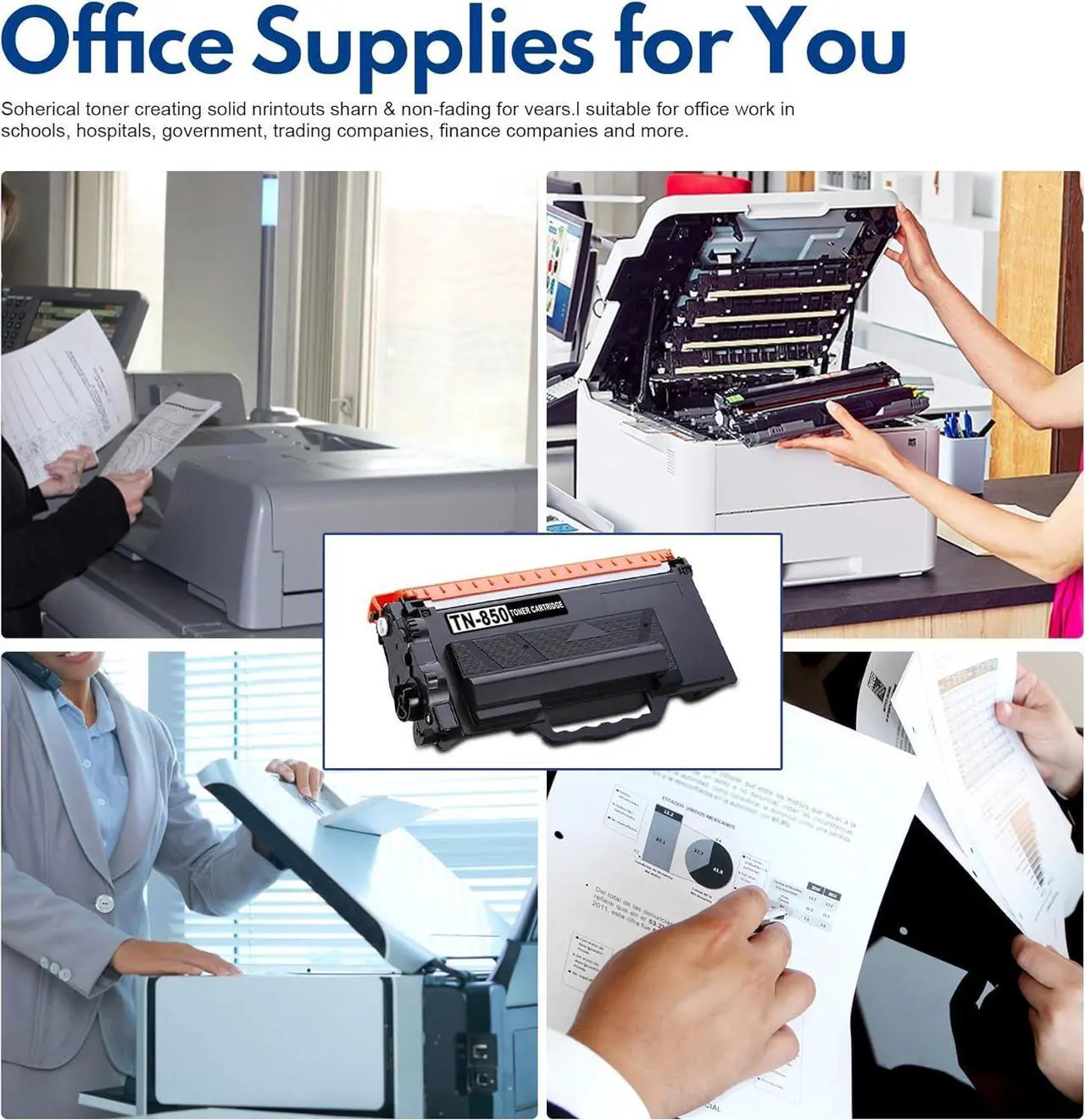Alt view image 6 of 7 - TN850 High Yield Toner Cartridge Replacement for Brother TN850 TN-850 TN820 TN-820 Work with MFC-L5700DW HL-L5200DW MFC-L5900DW HL-L6200DWT HL-L6200DW MFC-L6800DW DCP-L5500DN Printer (Black, 4-Pack)