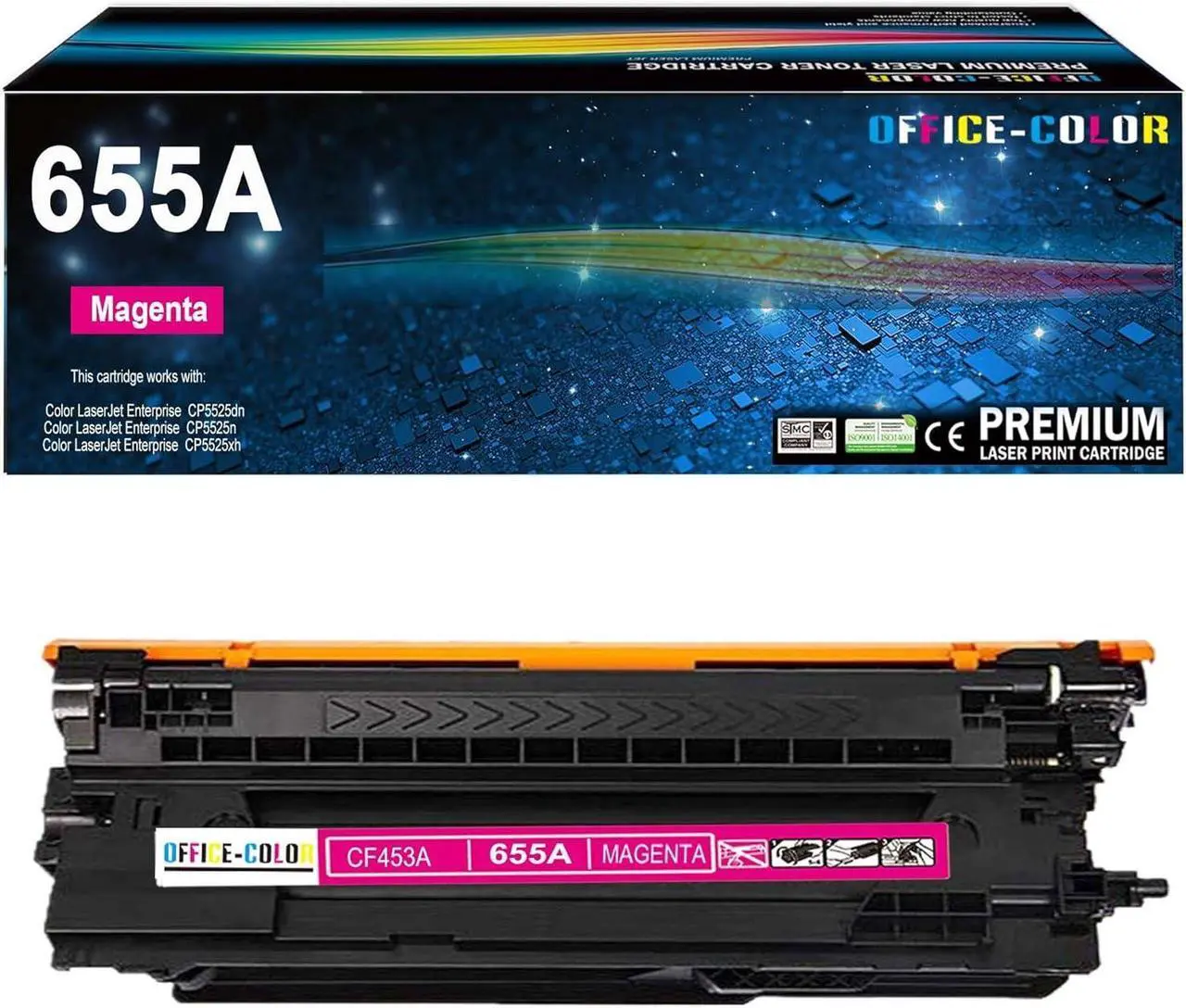 Main image of 655A Magenta Toner Cartridge Replacement   655A CF453A   Color Laser Enterprise M652, M653, Color Laser Enterprise MFP M681, M682 Series