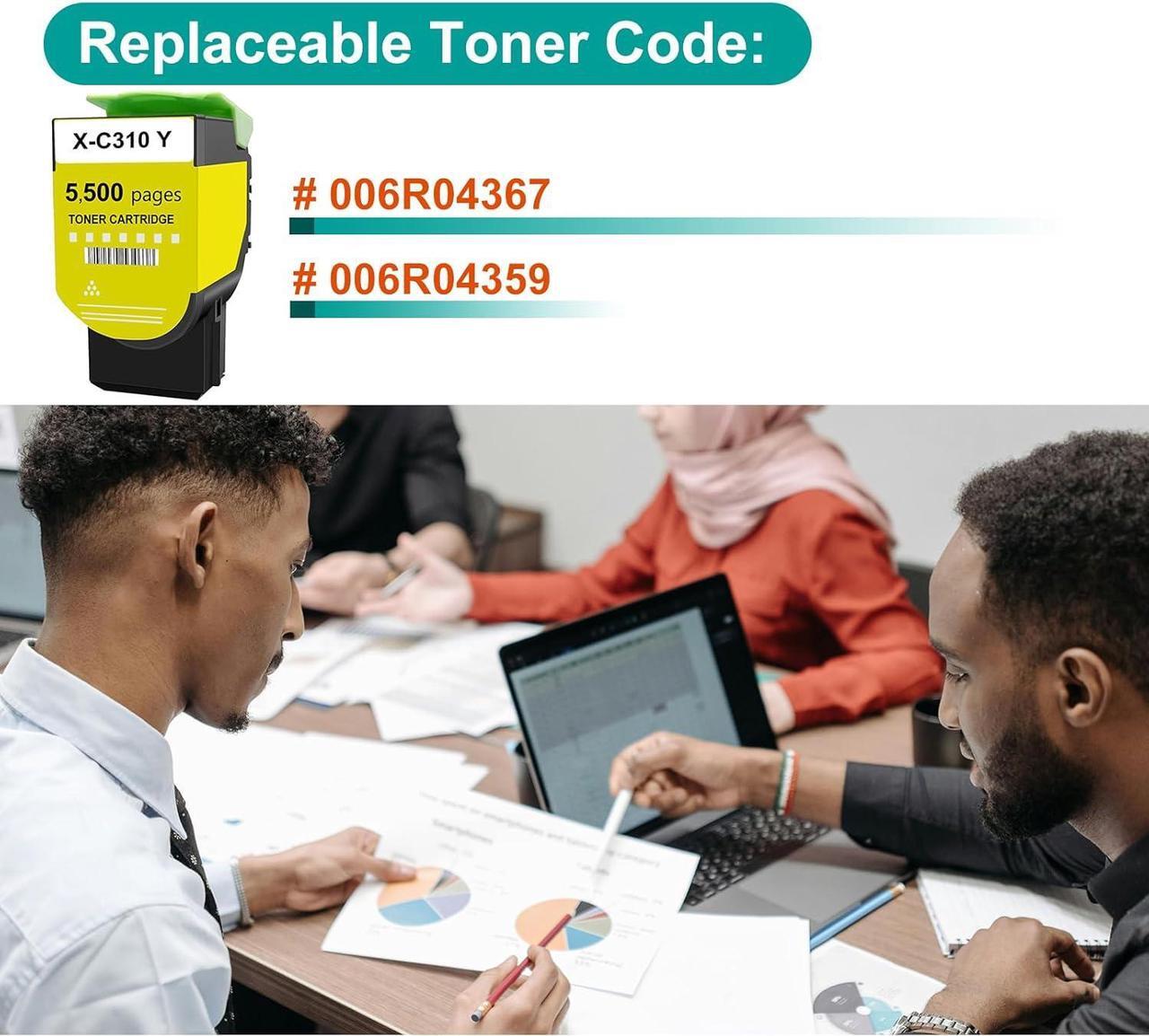 Alt view image 4 of 6 - Toner for Xerox C315 C310 Printer,5,500 Pages High Capacity Ink Cartridge Replacement 006R04367 Code Compatible 006R04359 Standard Capacity C310/DNI C315/DNI Color Multifunction Printer(Yellow)