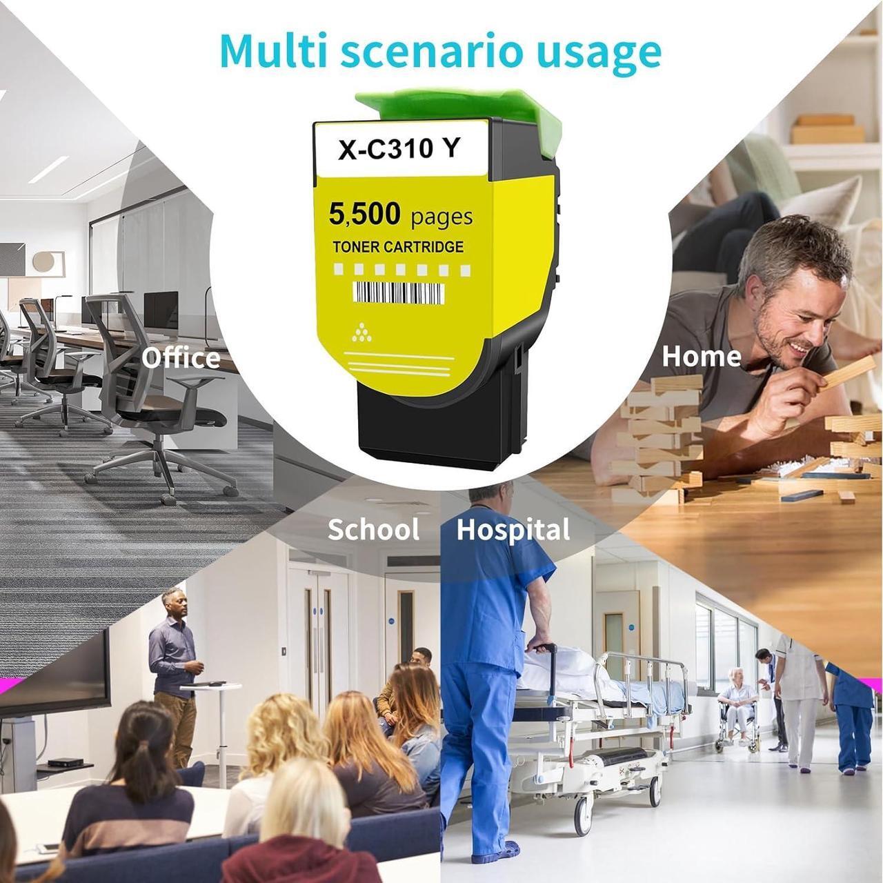 Alt view image 6 of 6 - Toner for Xerox C315 C310 Printer,5,500 Pages High Capacity Ink Cartridge Replacement 006R04367 Code Compatible 006R04359 Standard Capacity C310/DNI C315/DNI Color Multifunction Printer(Yellow)