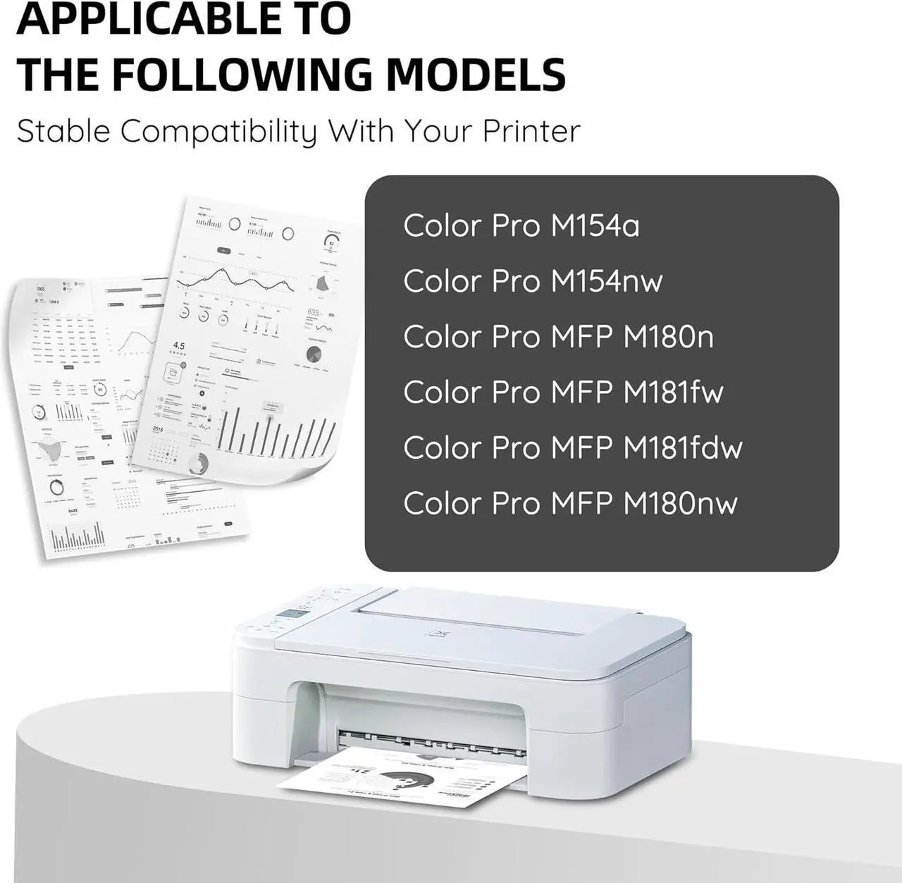 Alt view image 2 of 7 - Ennovor 204A Black Toner Cartridge (with Chip) Replacement for HP 204A CF510A Work with Color Pro MFP M180n M181fw M181fdw M180nw, Color Pro M154a M154nw Printers (2 Pack), Inches