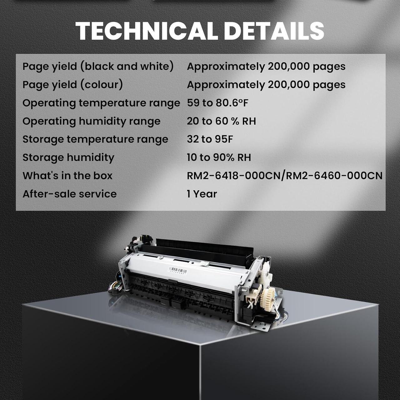 Alt view image 6 of 7 - RM2-6418-000CN/RM2-6460-000CN Fuser Unit, Duplex Models Fuser 6418/6460 for Color Laserjet Pro M452dn, M452dw, M452nw,M377dw,M454dn, M454dw,M477fdn,M477fdw, M479fdn,M479fdw Printers,110V