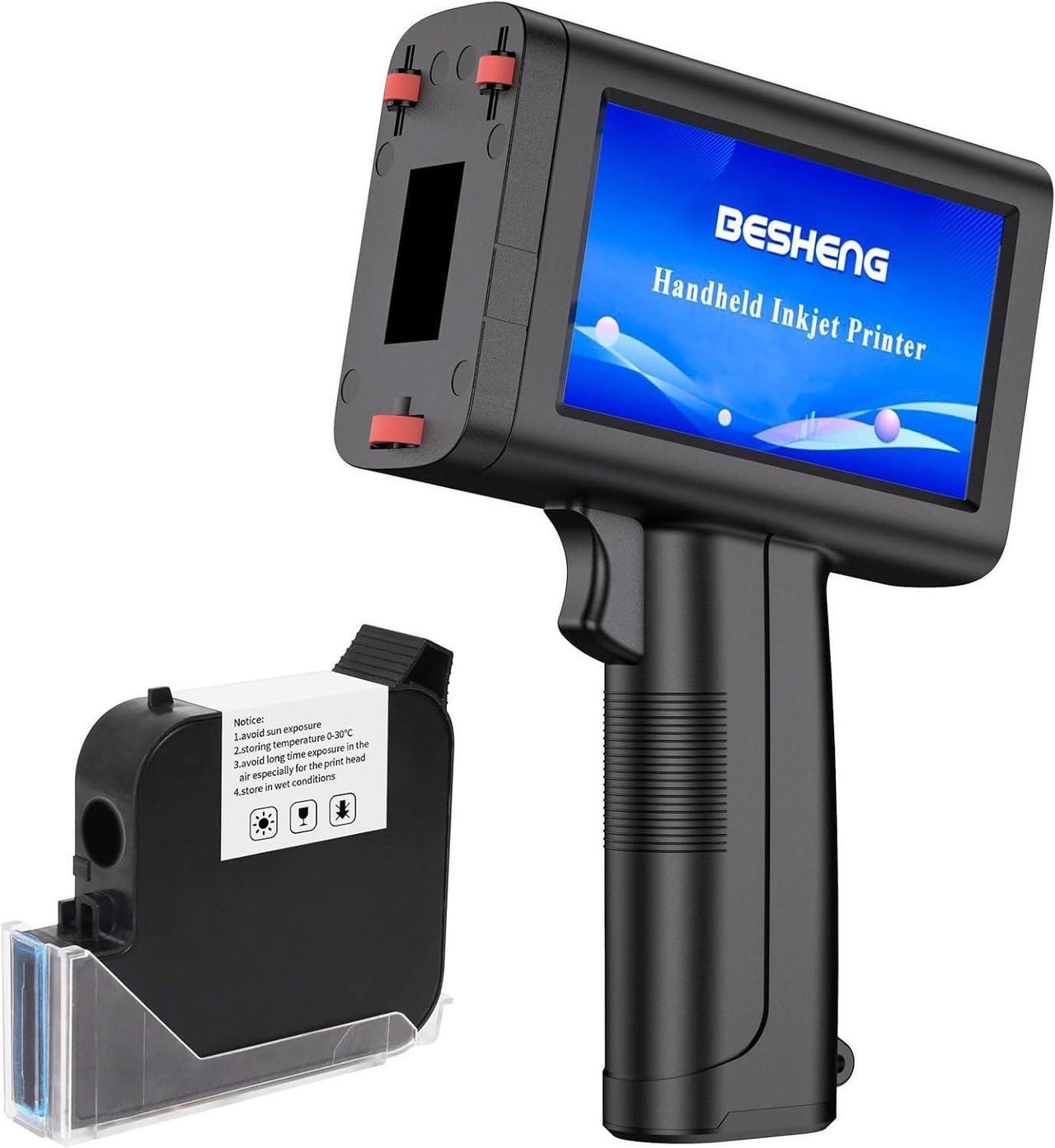 Main image of Handheld Inkjet Printer, Portable Printer Gun with 1inch/25mm Solvent Ink Cartridge for Date/Time/Batch/Lot/Serial Number,QR,Barcode,Text,Logo,Variable Code Machine on Any Surface(TH20, 1inch)