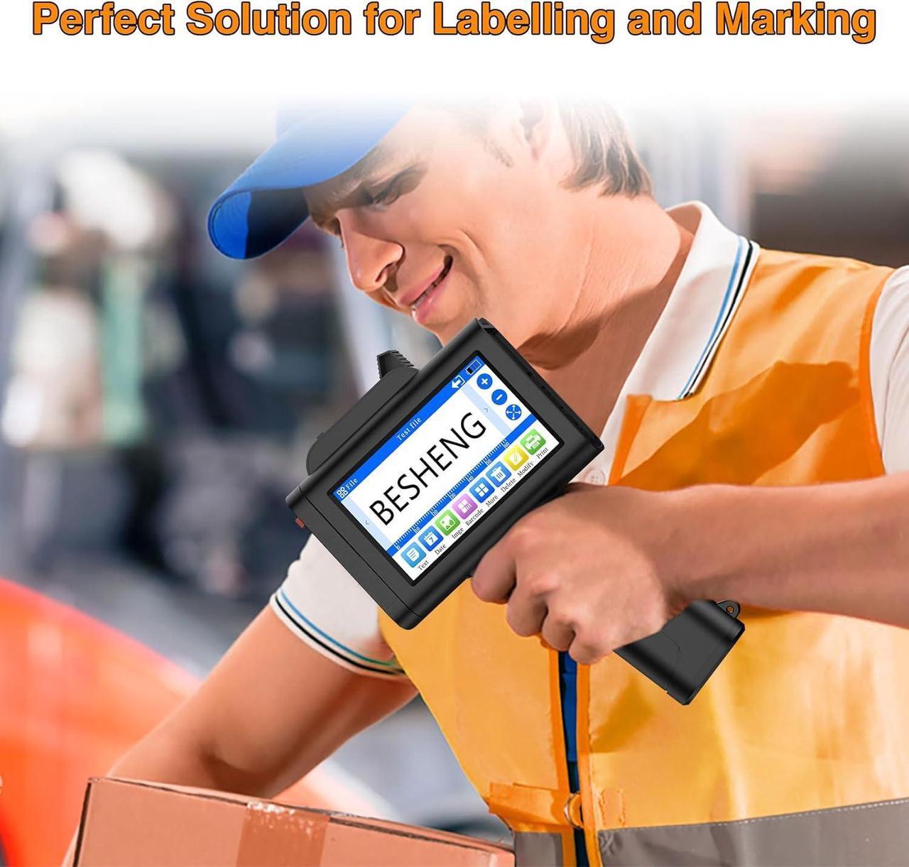 Alt view image 6 of 6 - Handheld Inkjet Printer, Portable Printer Gun with 1inch/25mm Solvent Ink Cartridge for Date/Time/Batch/Lot/Serial Number,QR,Barcode,Text,Logo,Variable Code Machine on Any Surface(TH20, 1inch)