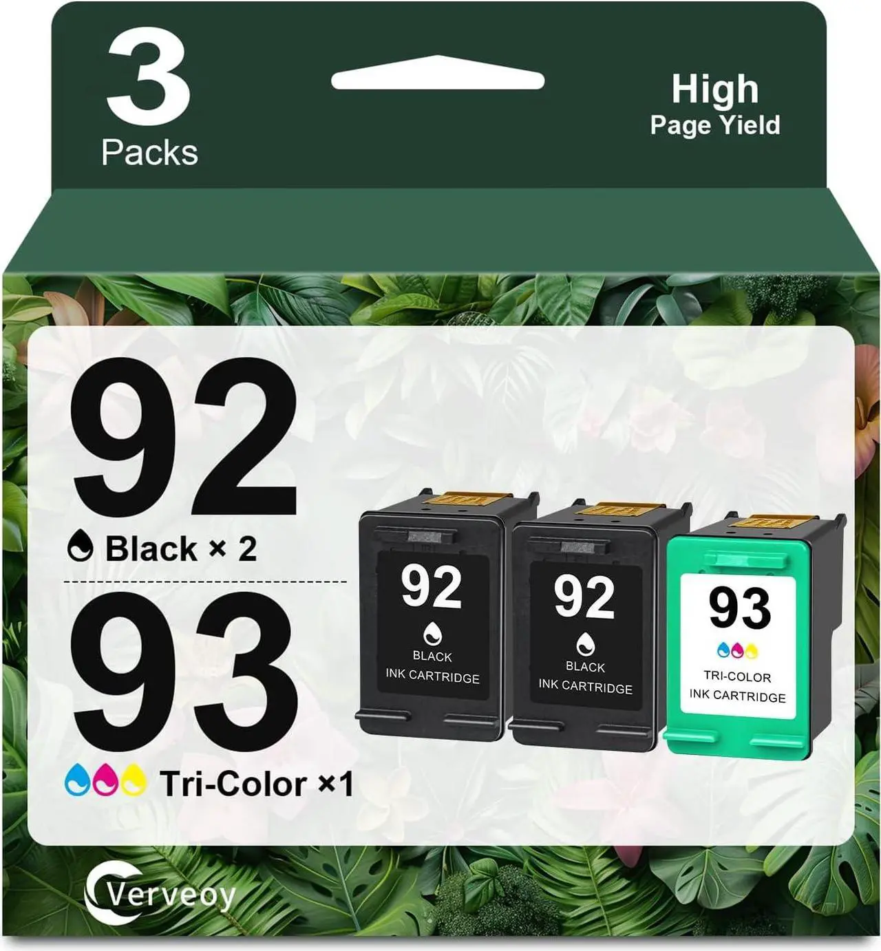 Main image of 92/93 Ink Cartridges Combo Pack Replacement   92 C9362WN & 93 C9361WN 3PK Ink Compatible   Photosmart 7850 C3150 C3180, Deskjet 5440 5420, PSC 1510 2525 Printer Ink (2 Black 1 Tri-Color)